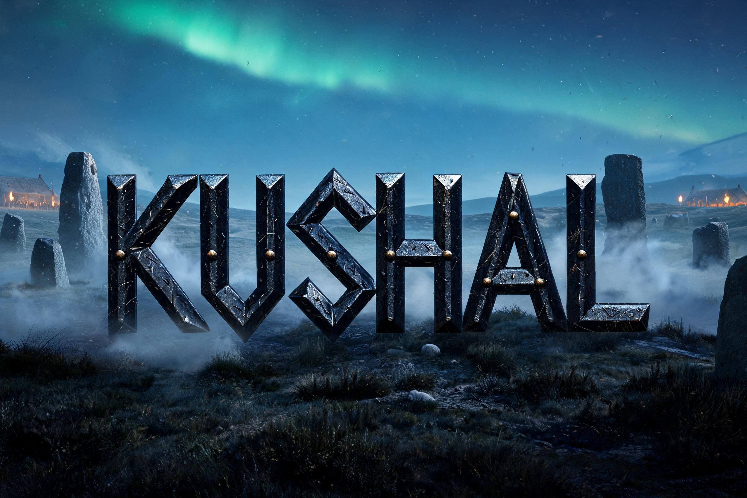 "Kushal" — Viking | AI Text Effect Generator