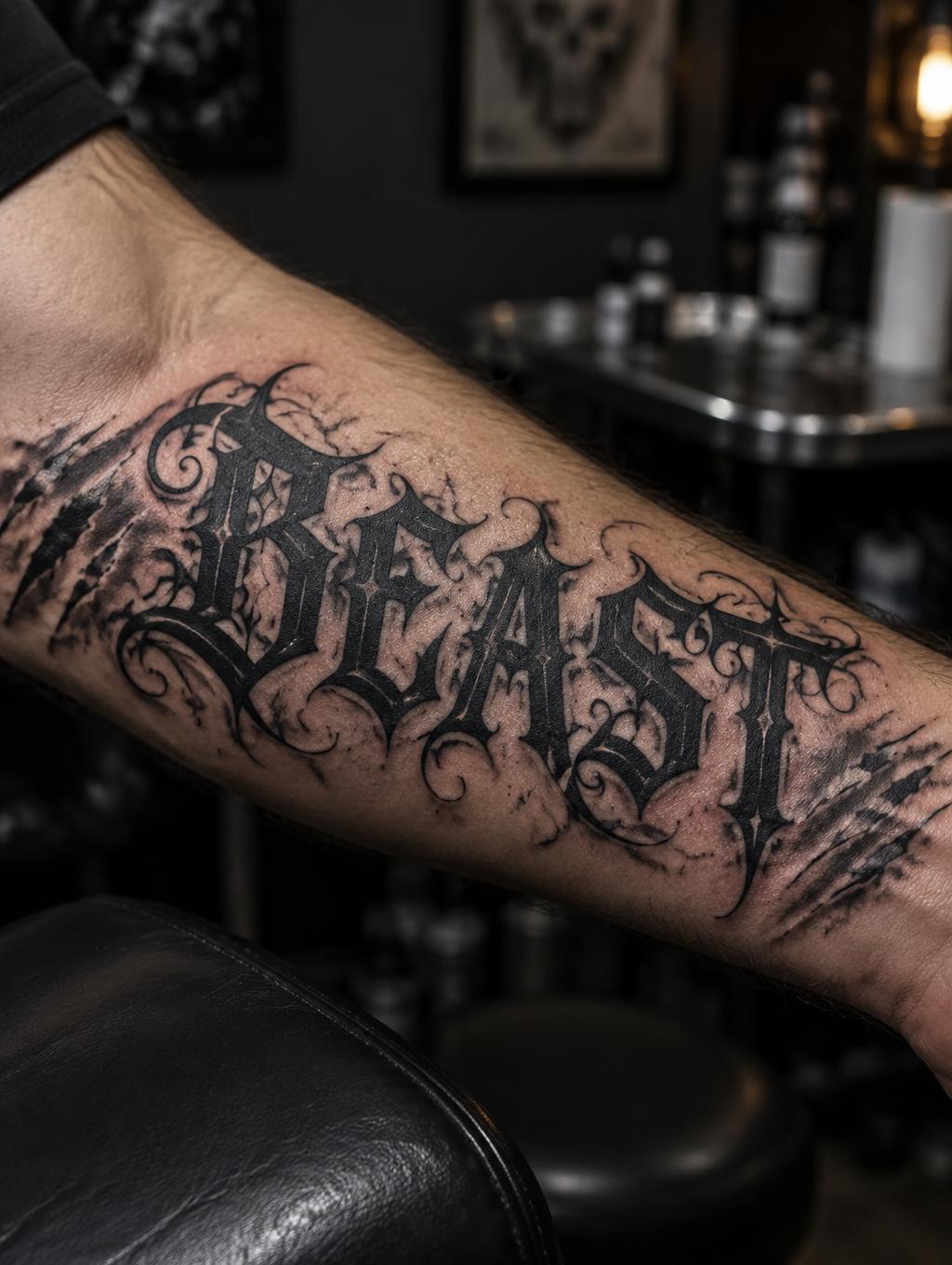 "BEAST" — Tattoo | AI Text Effect Generator
