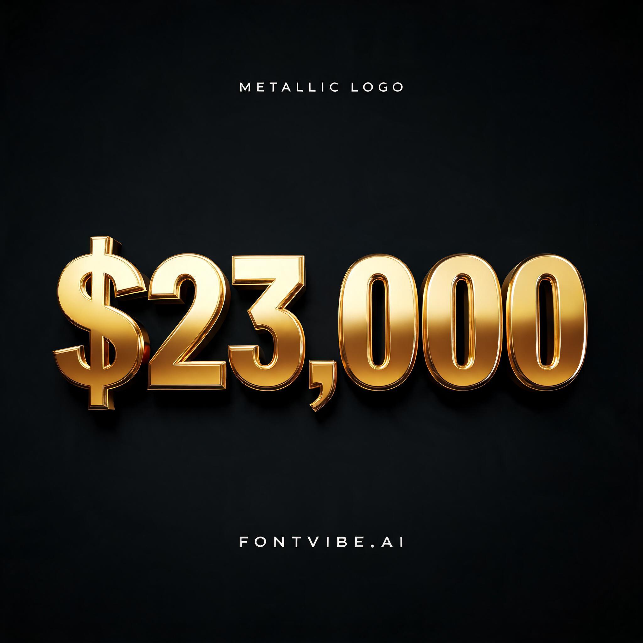 "$23,000" — Metallic | AI Text Effect Generator