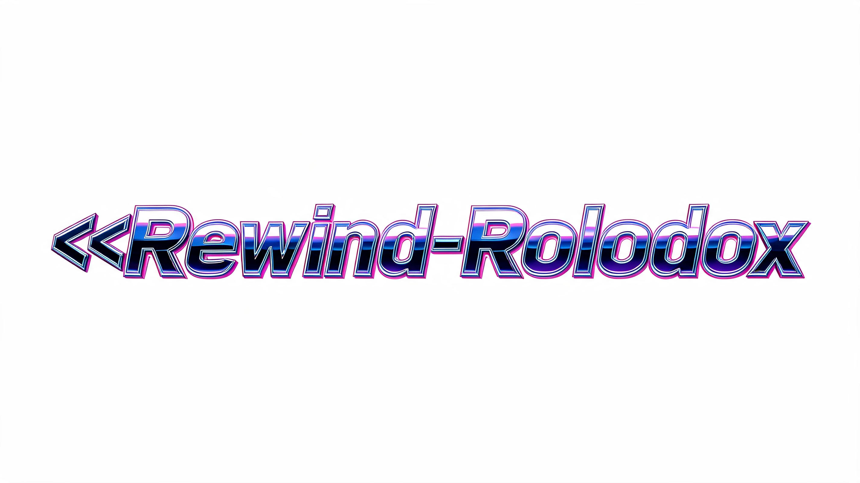 "<<Rewind-Rolodex" — Neon 80s | AI Text Effect Generator