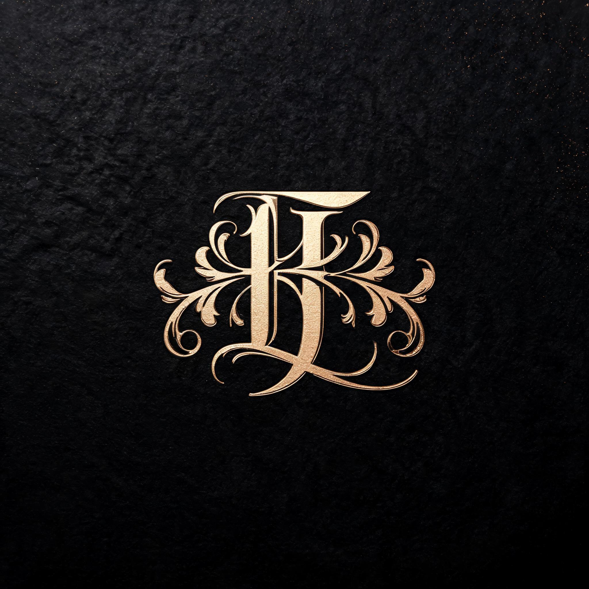 "FL" — Elegant Script text effect
