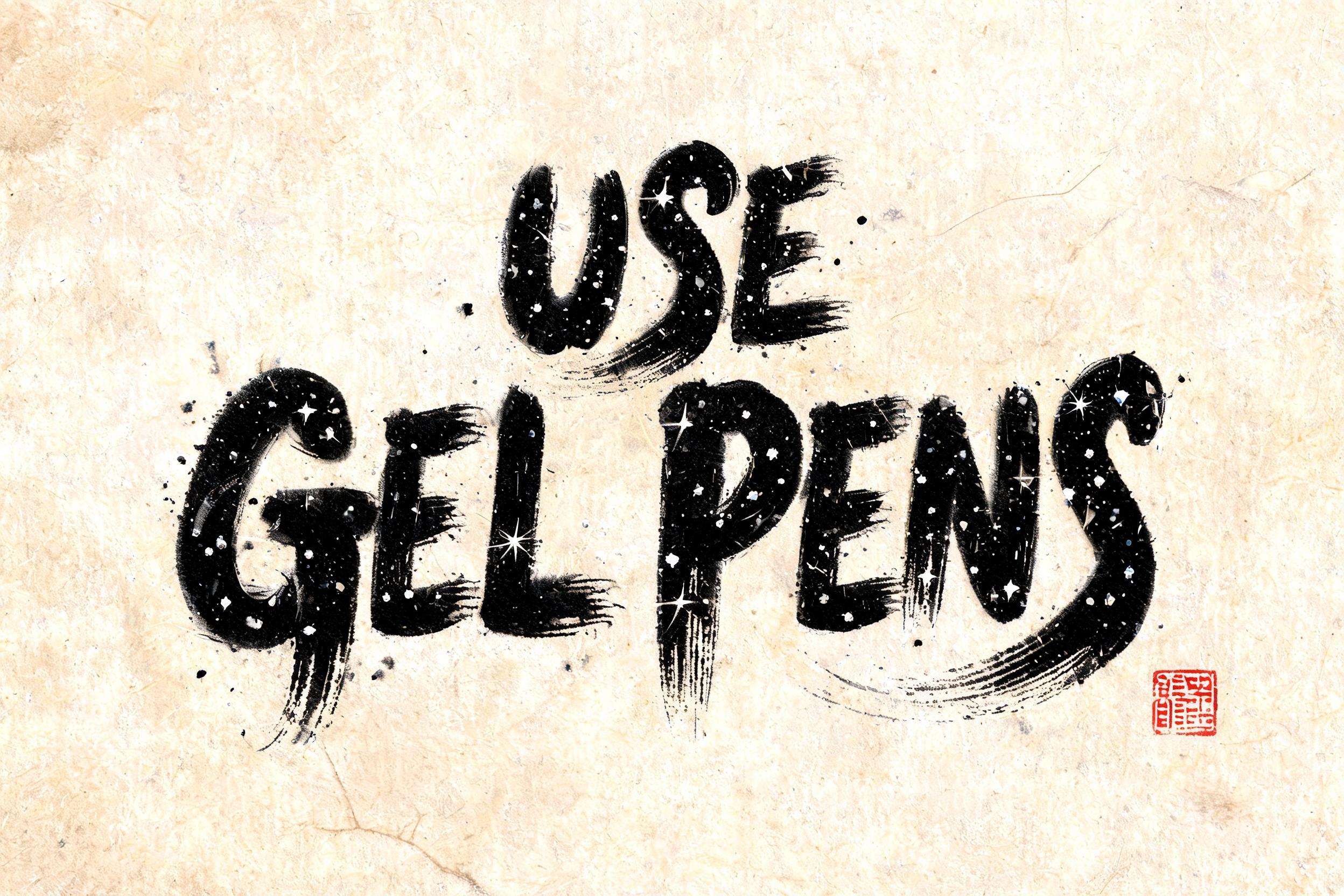 "use Gel Pens" — Brush Chinese Ink | AI Text Effect Generator