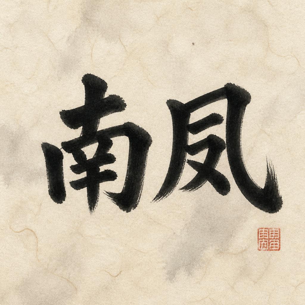 "南凤" — Brush Chinese Ink | AI Text Effect Generator