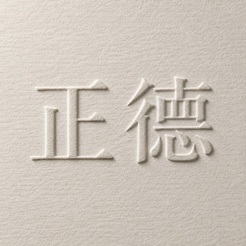 "正德" — Emboss text effect