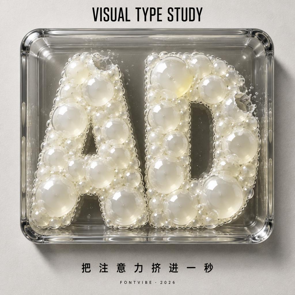 "AD
VISUAL TYPE STUDY
把注意力挤进一秒
FONTVIBE · 2026" —  | AI Text Effect Generator