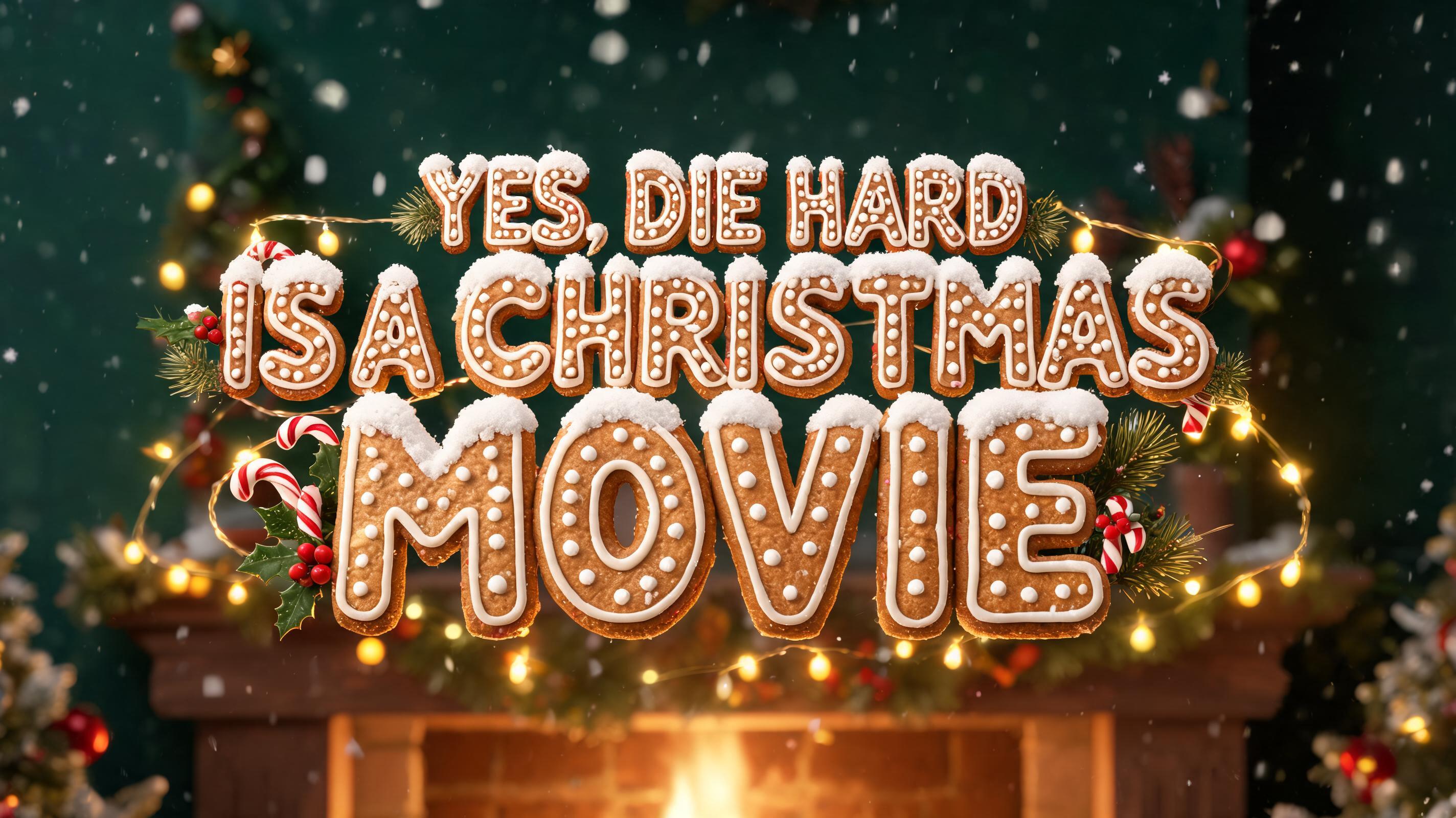 "Yes, Die Hard is a Christmas Movie" — Christmas text effect