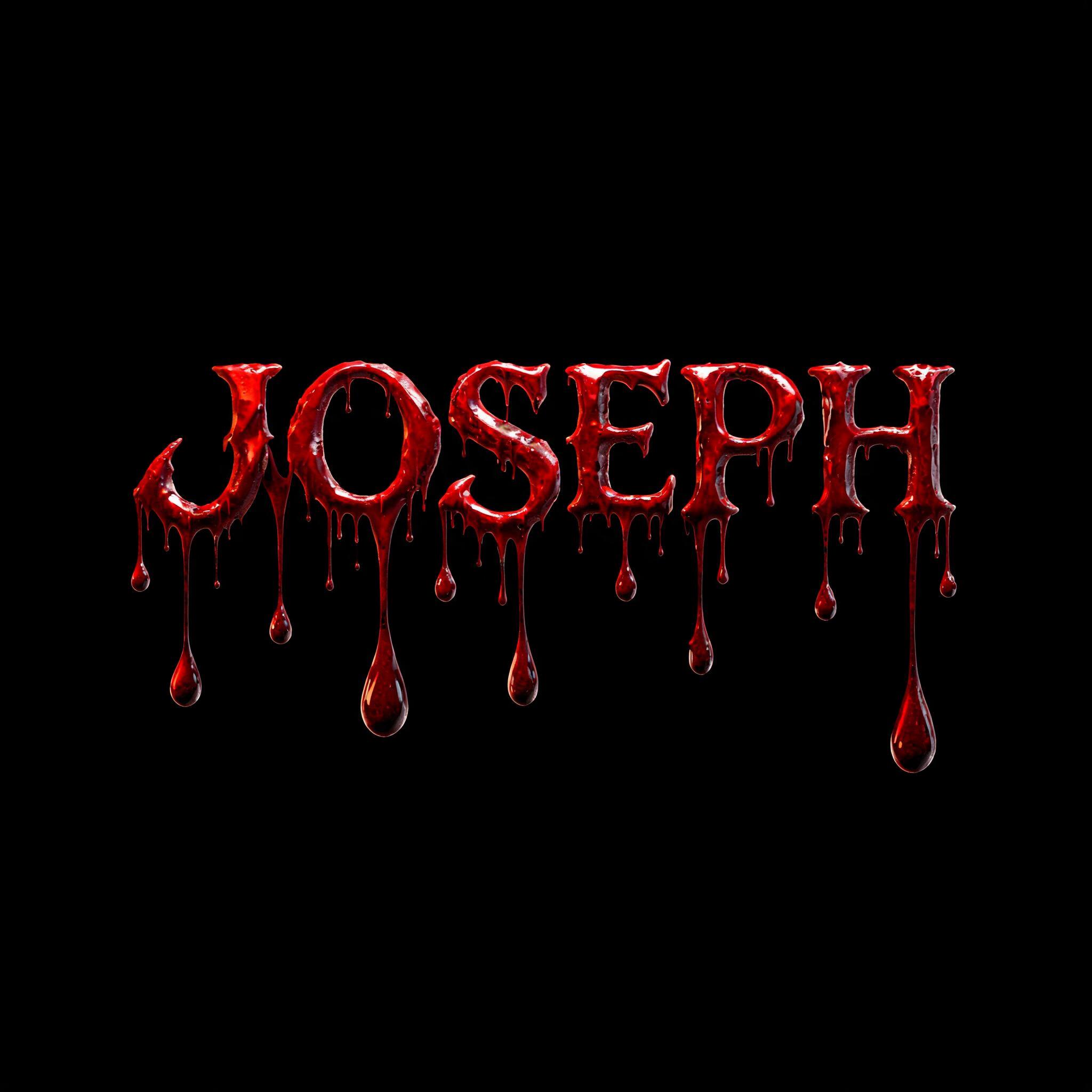 "Joseph" — Drip Font Blood | AI Text Effect Generator