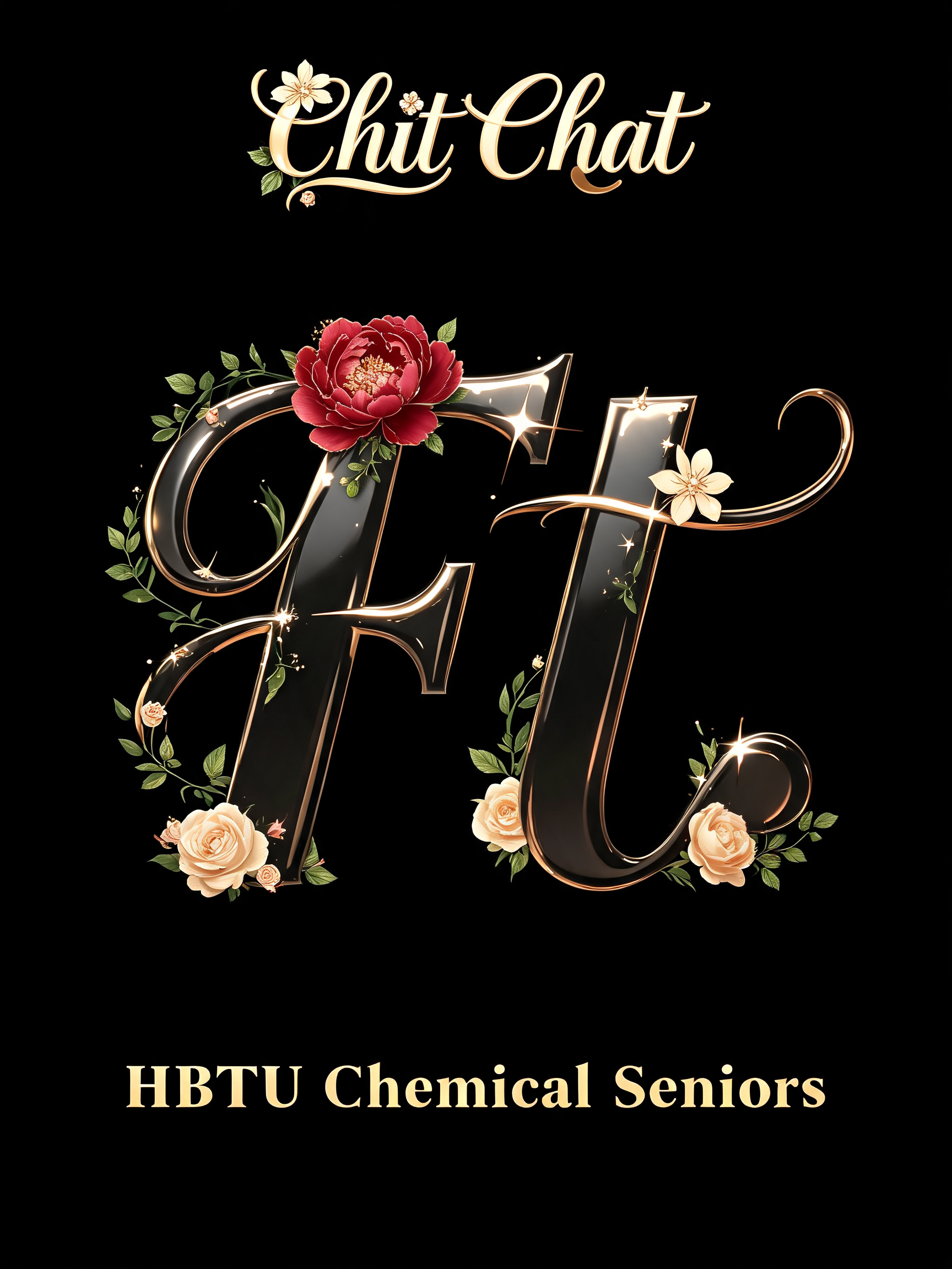 "Chit Chat
Ft. HBTU Chemical Seniors" — Floral | AI Text Effect Generator