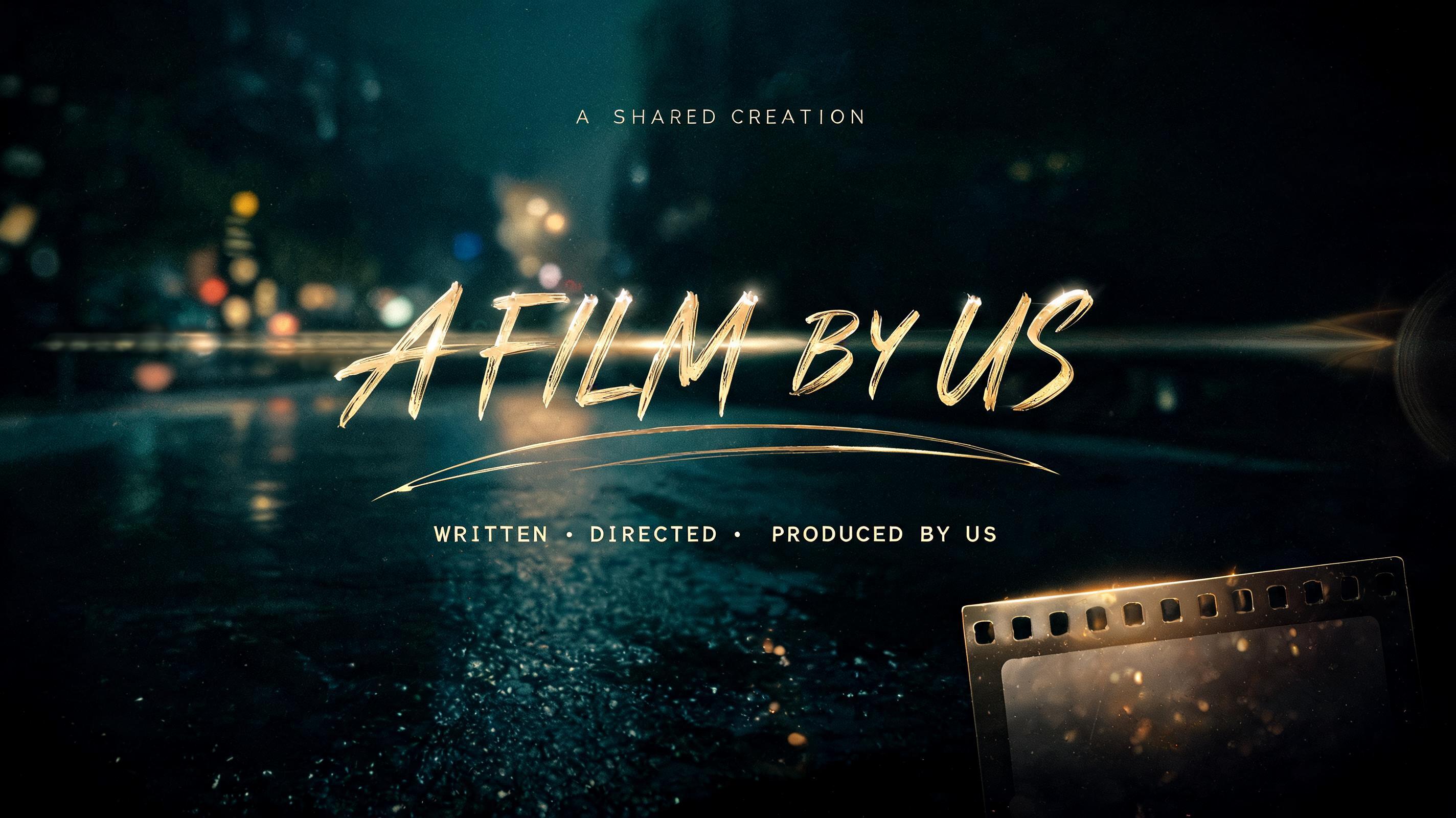 "A Film By Us
WRITTEN · DIRECTED · PRODUCED BY US
A SHARED CREATION" — Cinematic | AI Text Effect Generator