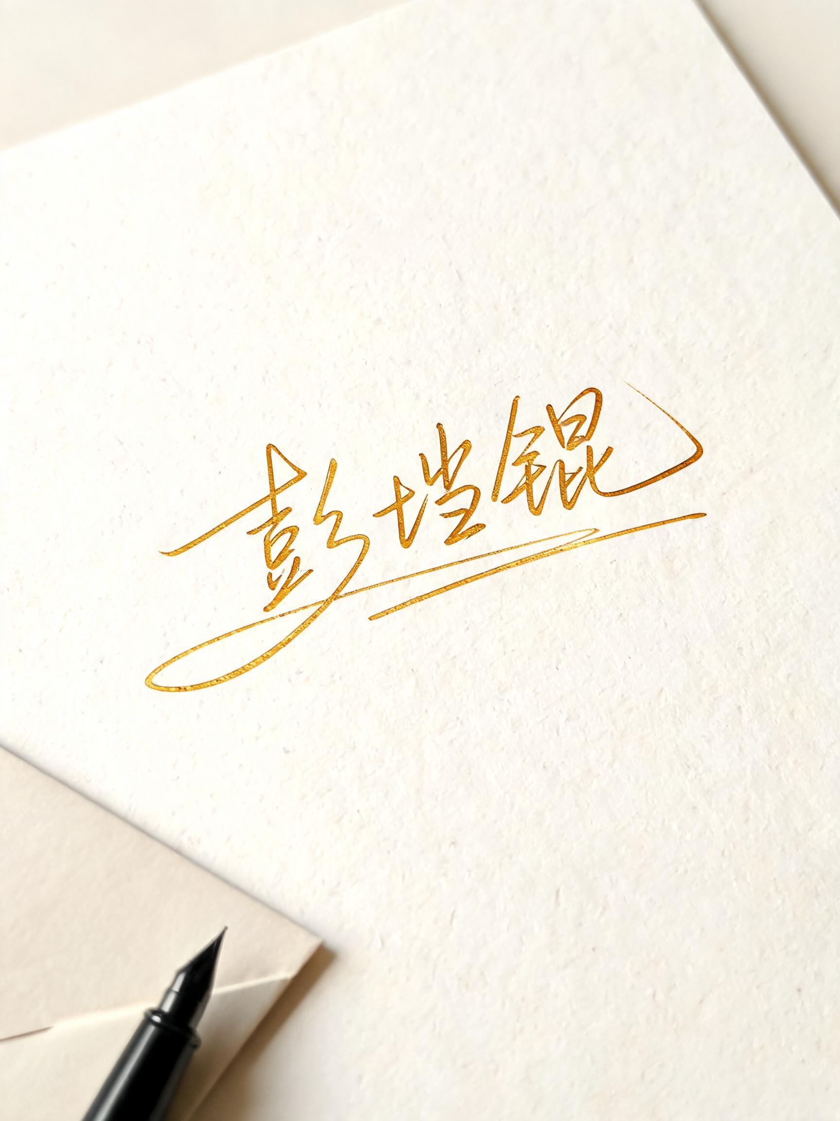 "彭垲锟" — Cursive Signature text effect