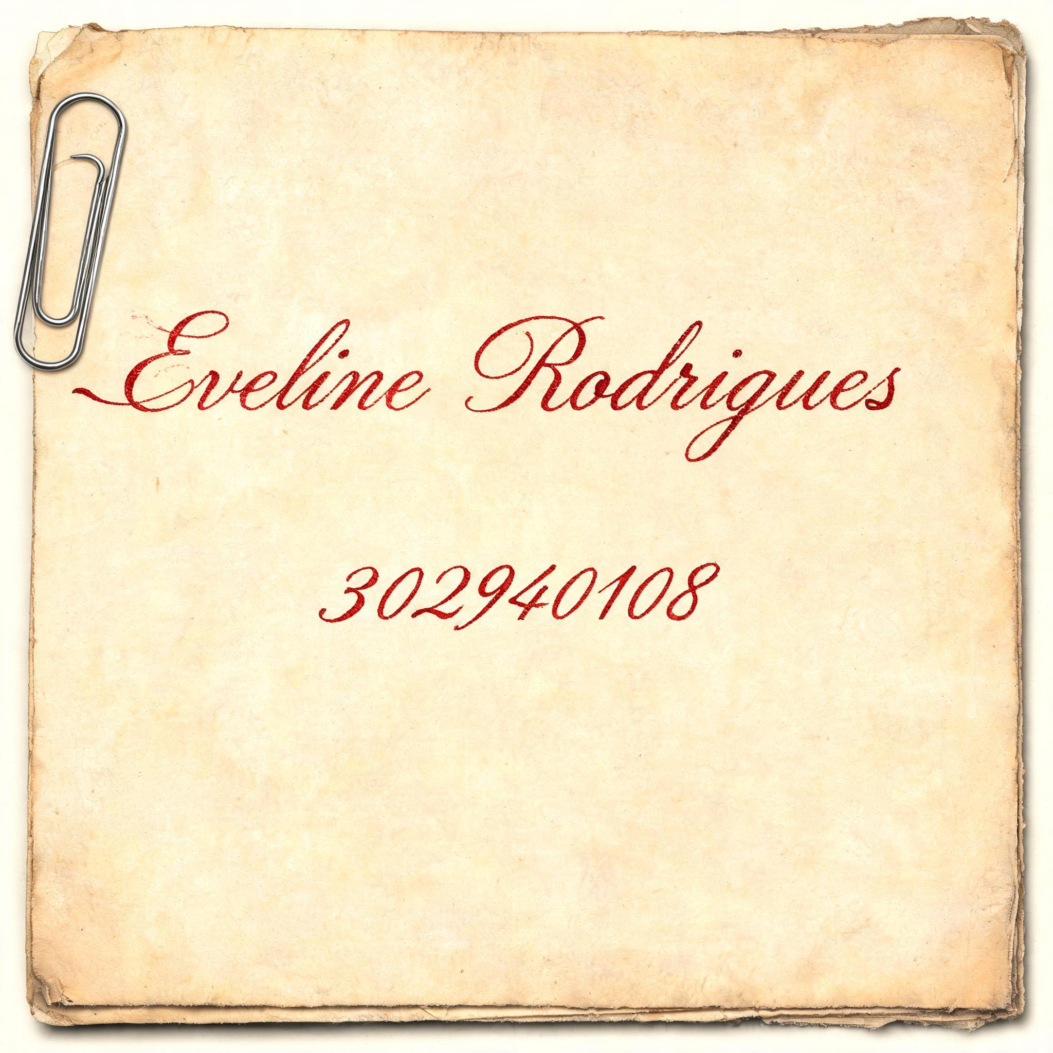 "Eveline Rodrigues 
302940108" — Vintage | AI Text Effect Generator