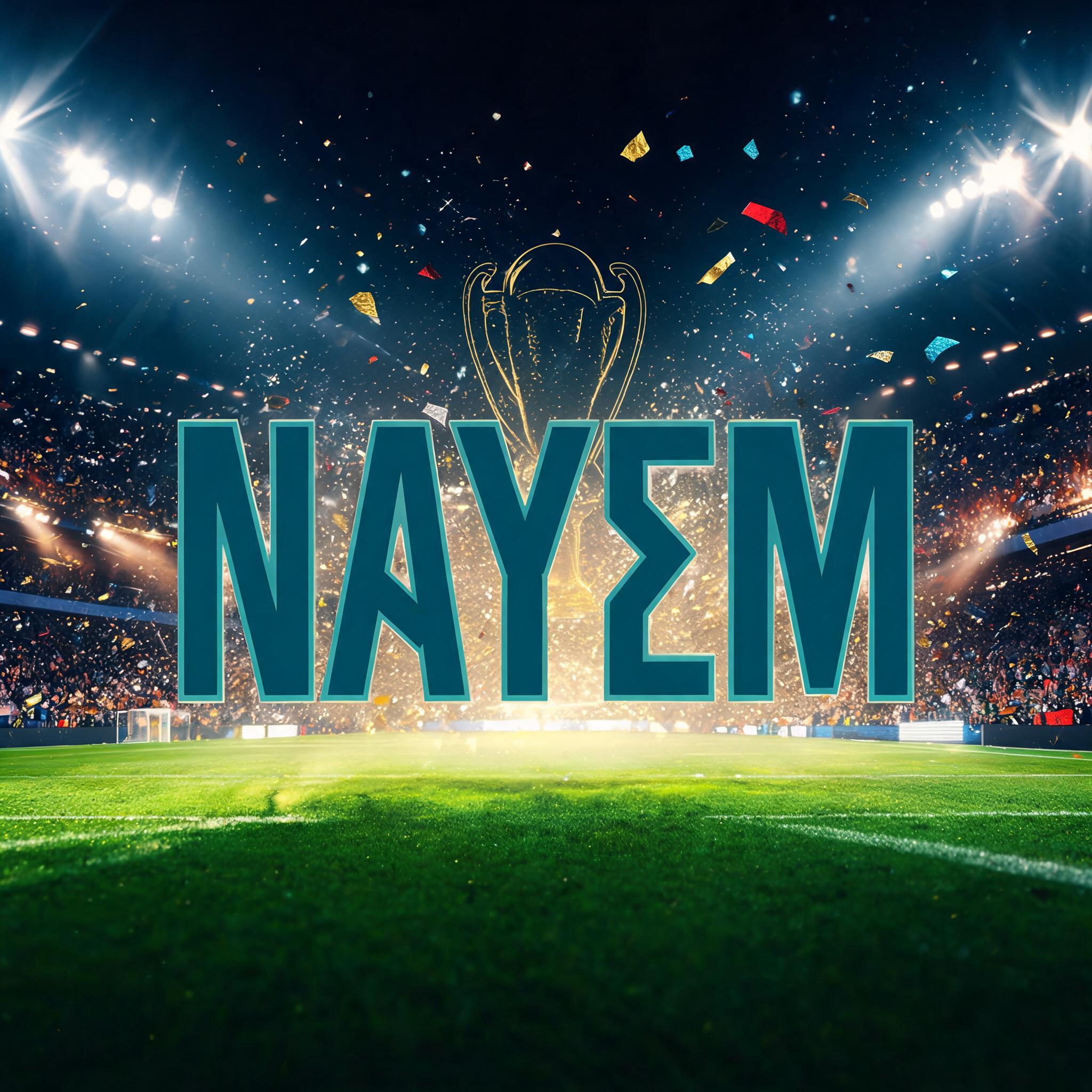 "NAYEM" — Sports Football | AI Text Effect Generator