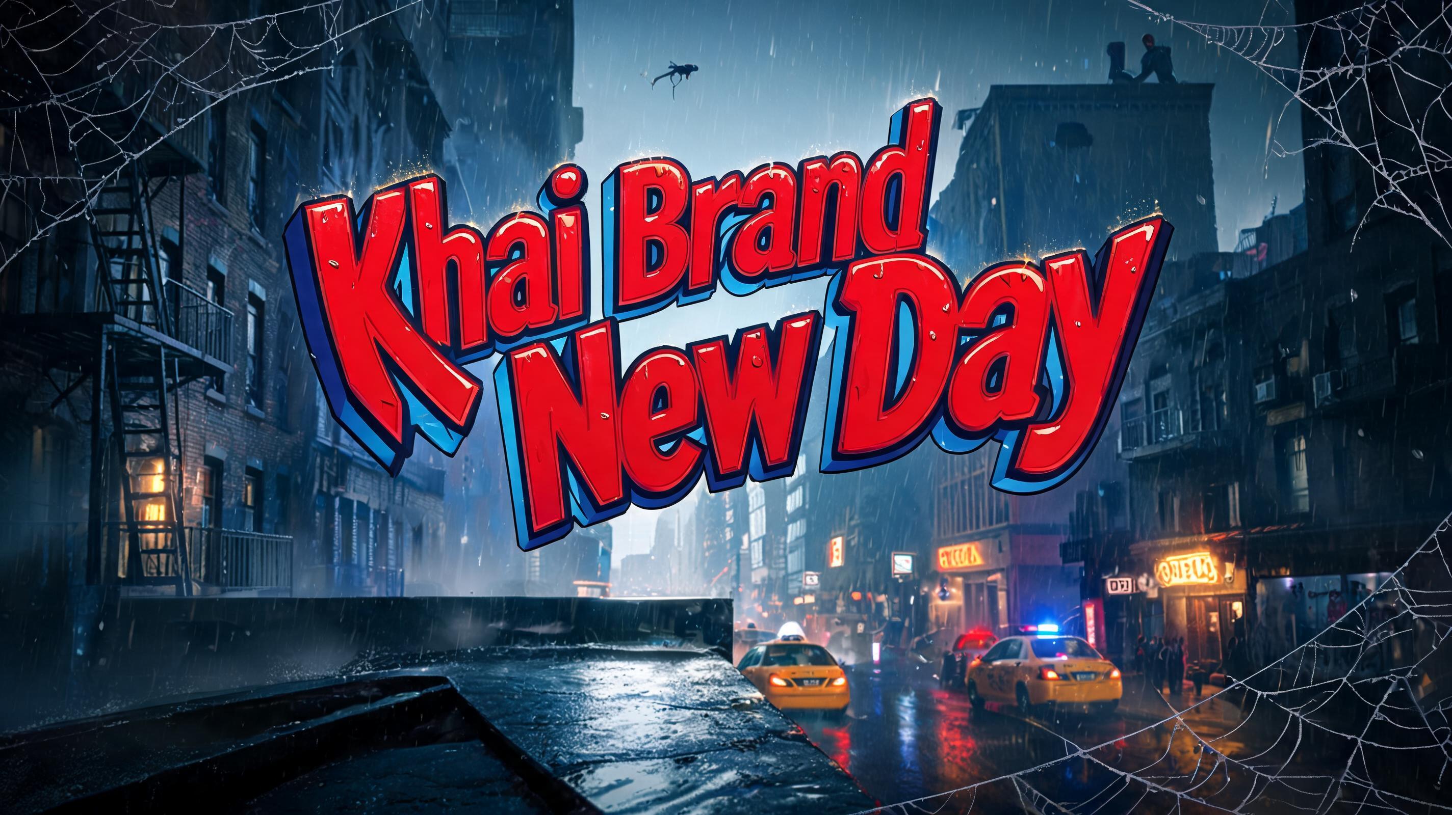 "Khai Brand New Day" — Spider Hero | AI Text Effect Generator