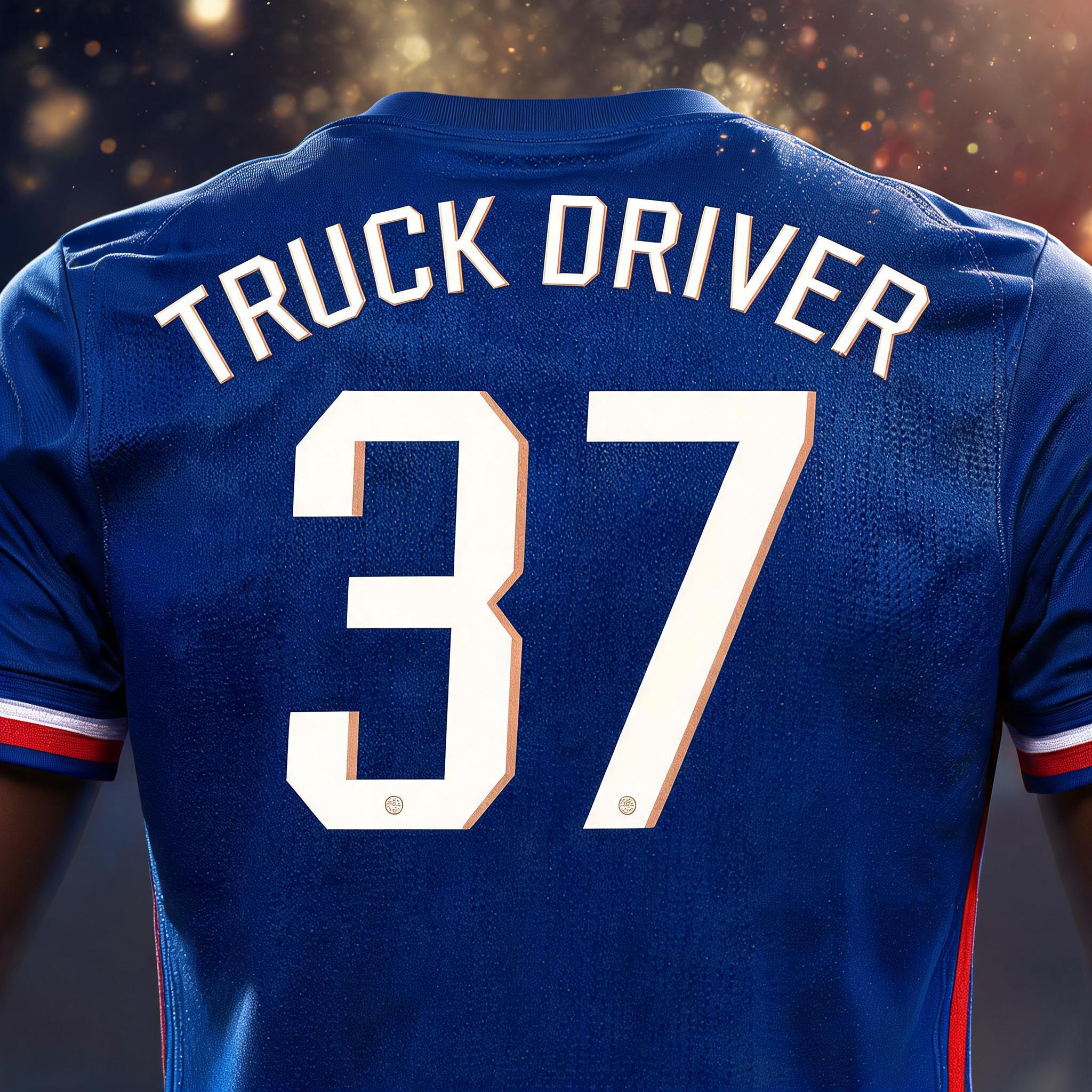 "Truck Driver
37" — Sports Football | AI Text Effect Generator