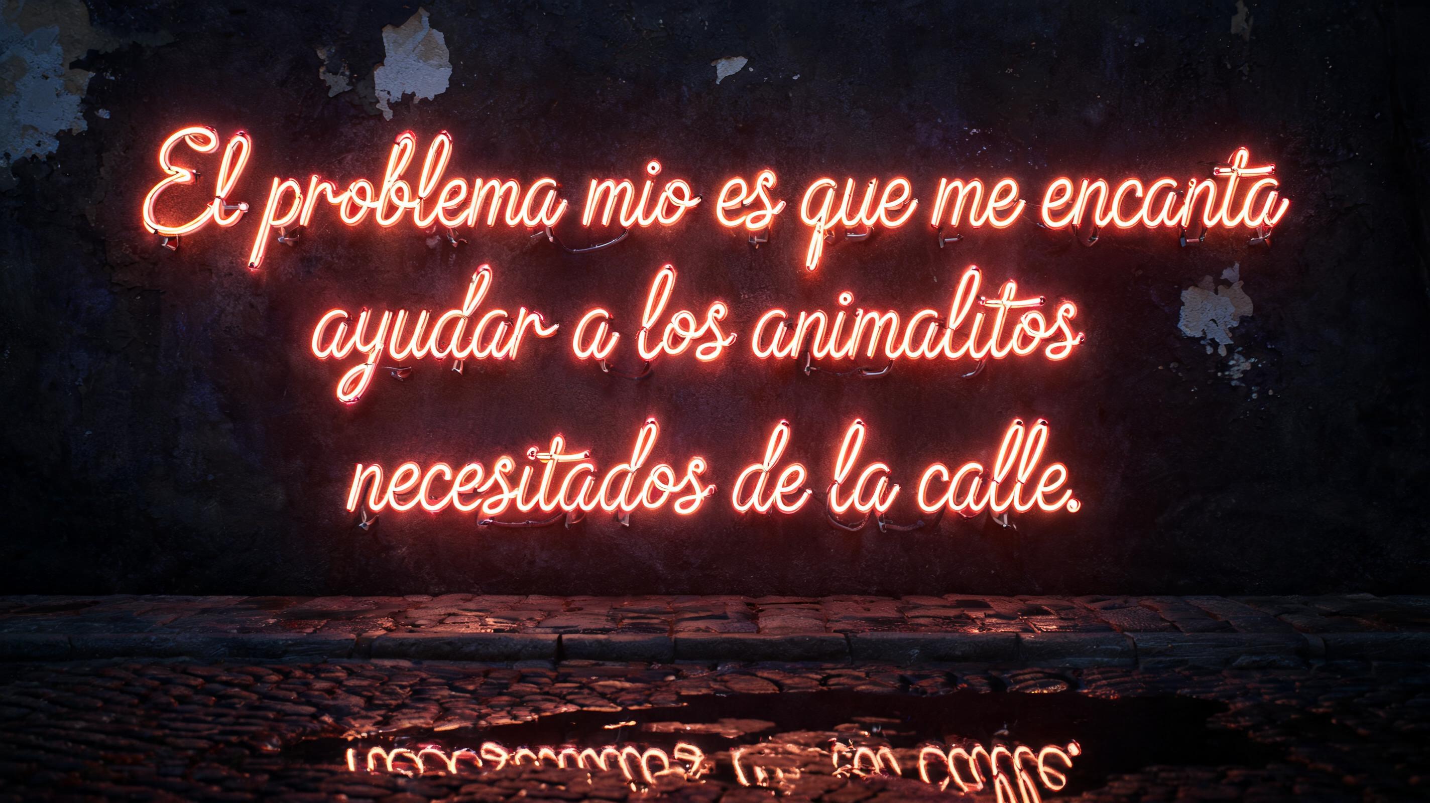 "El problema mio es que me encanta ayudar a los animalitos
necesitados de la calle." — Neon Glow | AI Text Effect Generator