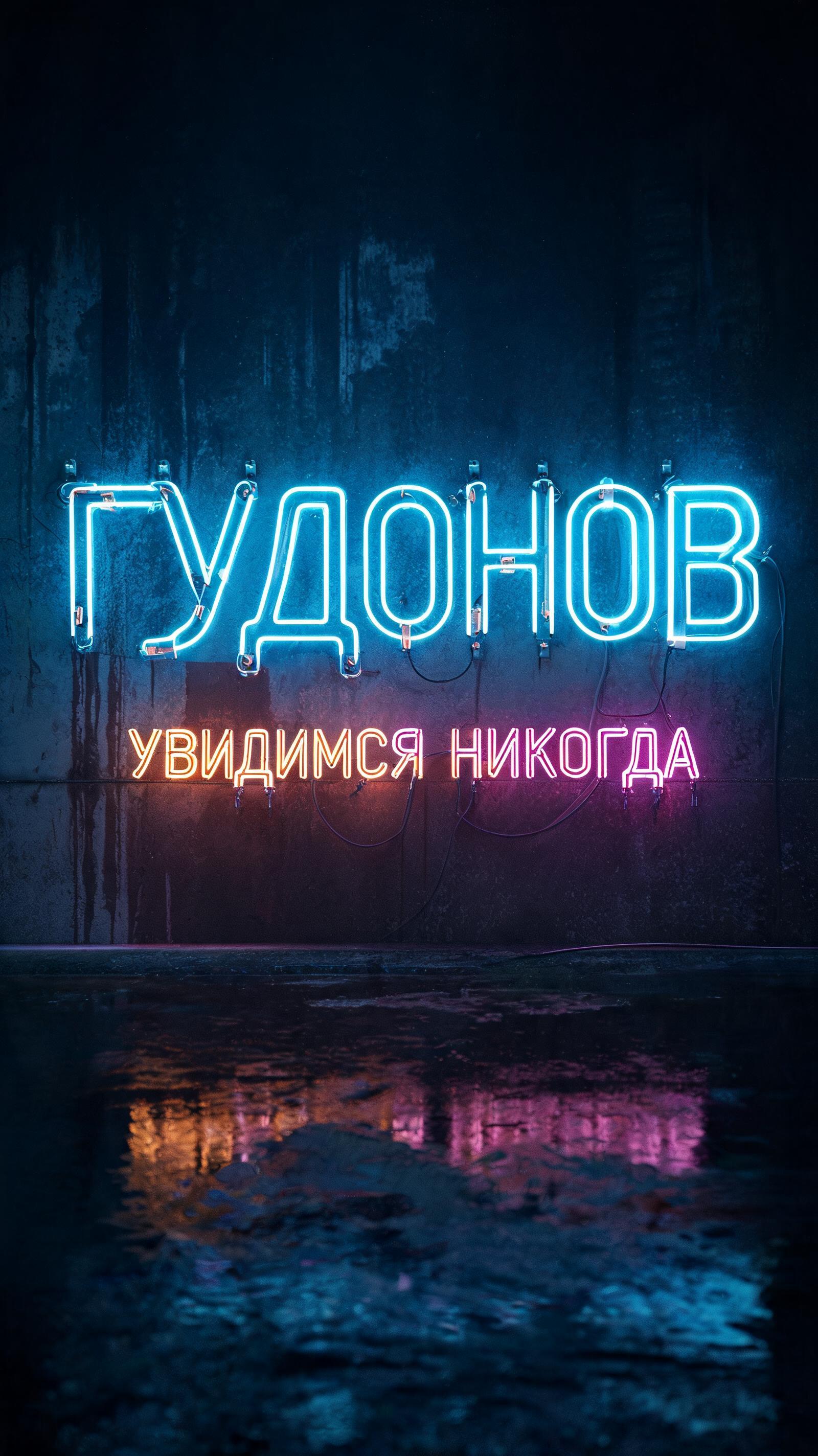 "Гудонов - Увидимся никогда" — Neon Glow | AI Text Effect Generator