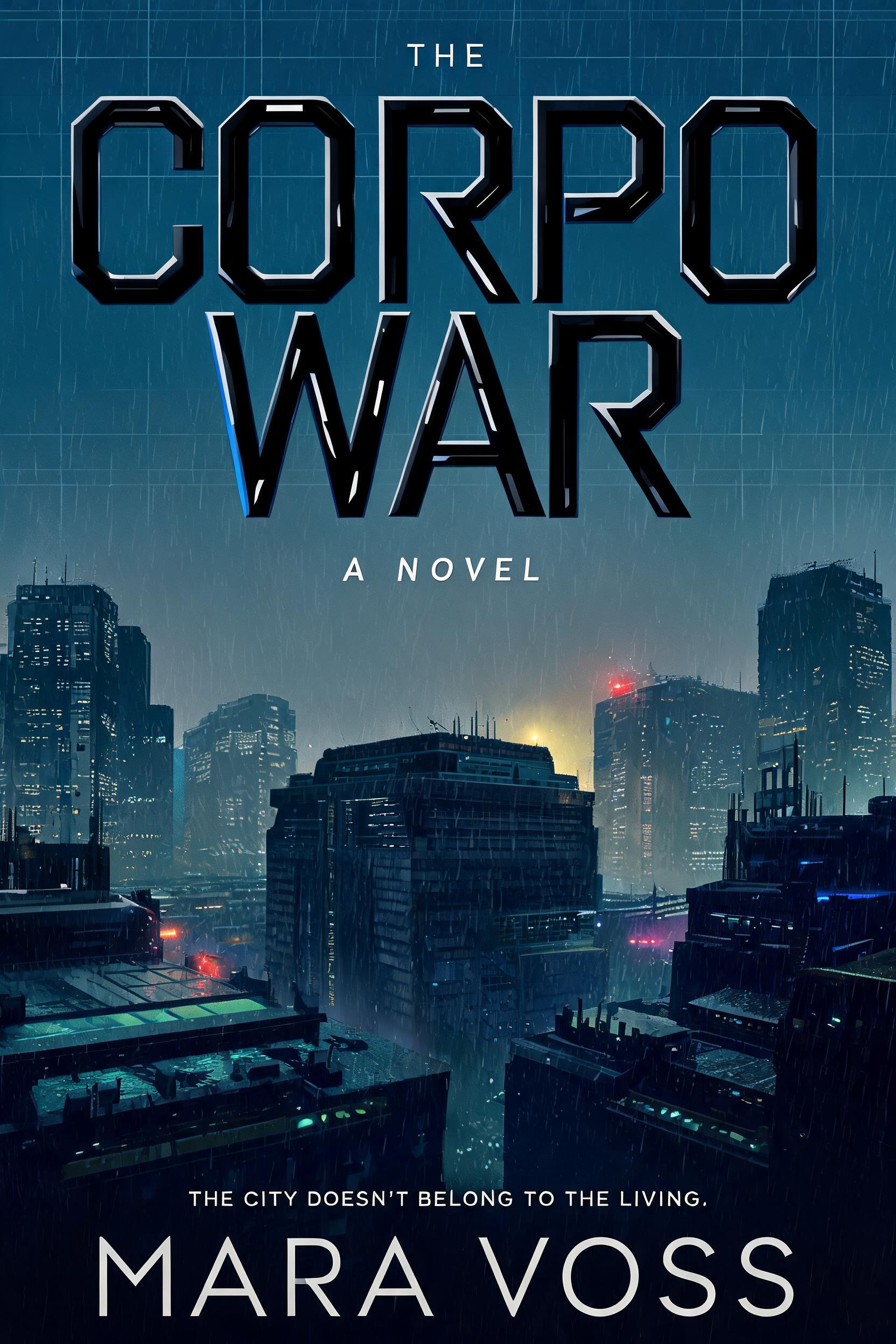 "THE CORPO WAR
A NOVEL
MARA VOSS
THE CITY DOESN’T BELONG TO THE LIVING." — Cyberpunk 2077 | AI Text Effect Generator