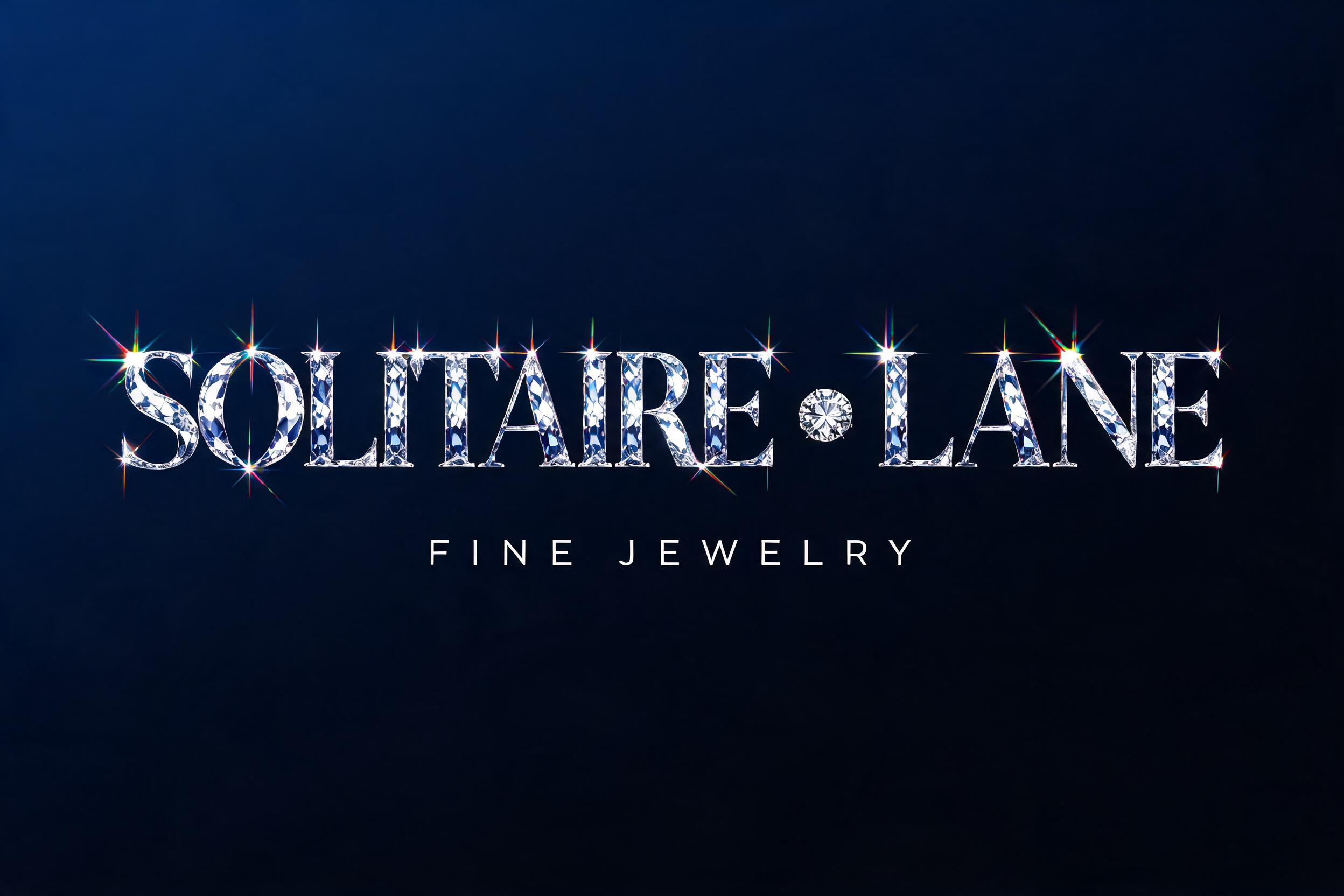 "SOLITAIRE LANE
FINE JEWELRY" — Glass Crystal | AI Text Effect Generator