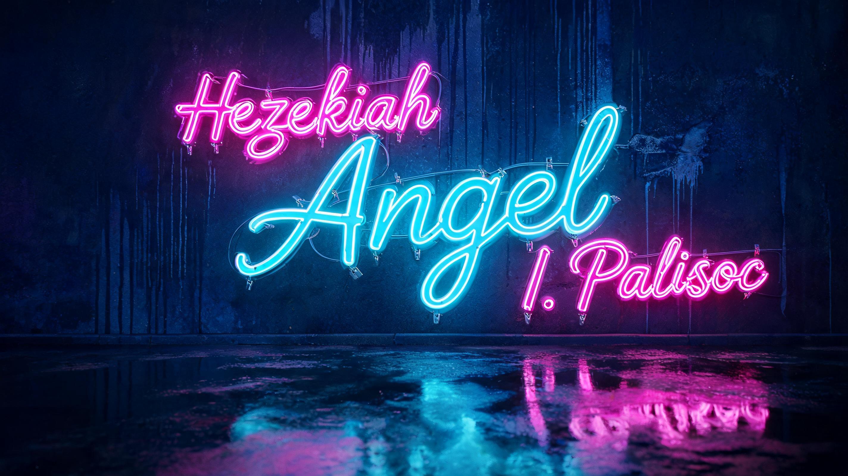 "Hezekiah Angel I. Palisoc" — Neon Glow | AI Text Effect Generator