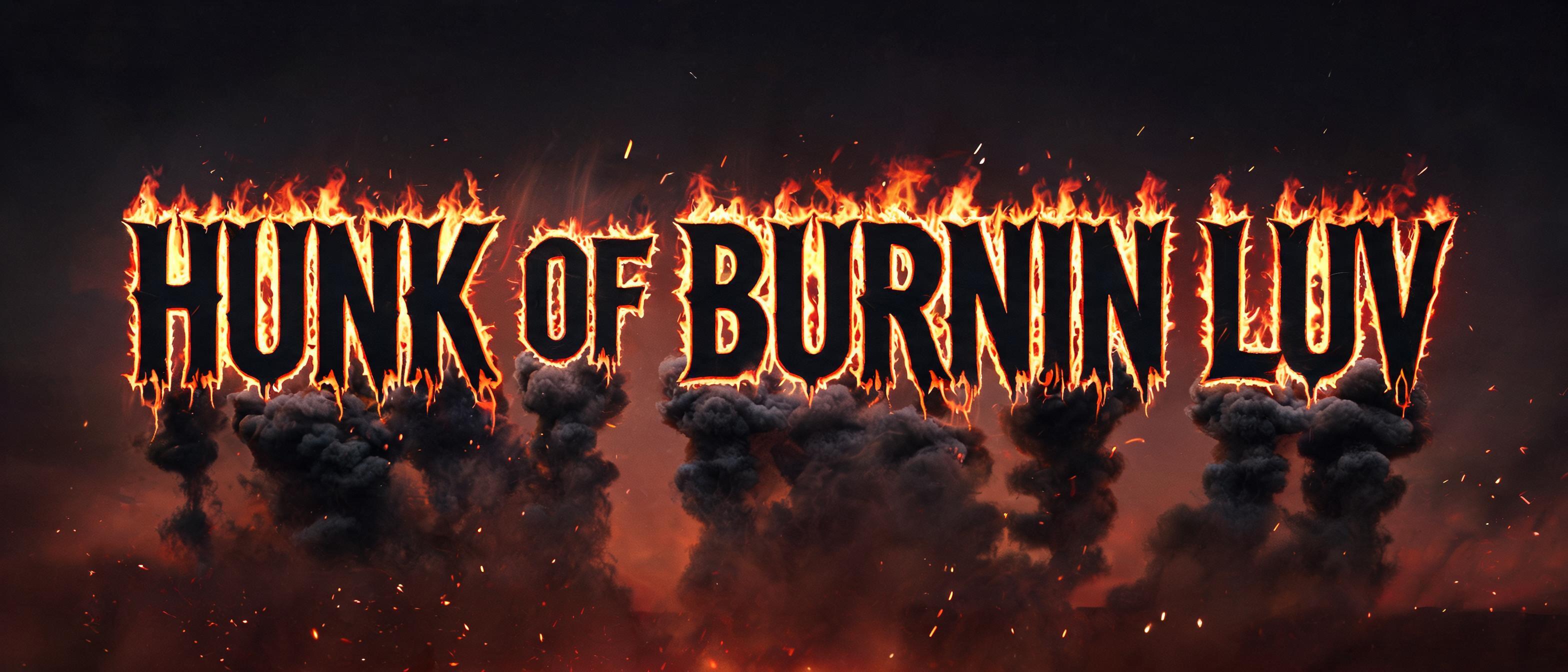 "HUNK OF BURNIN LUV" — Fire Smoke text effect