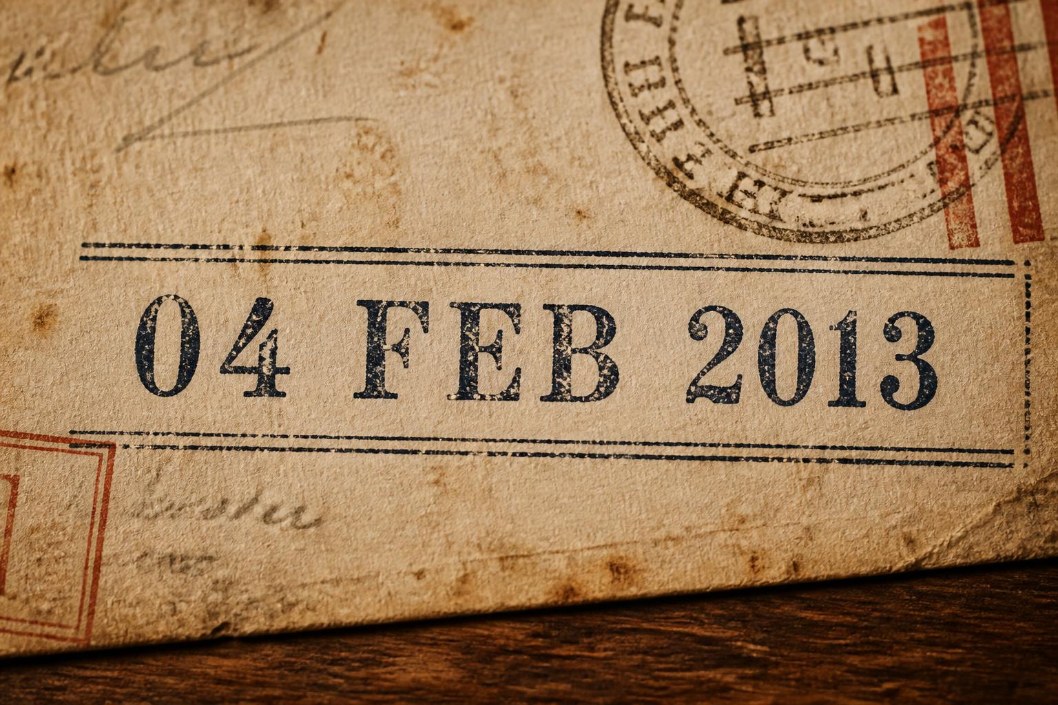 "04 FEB 2013" — Vintage | AI Text Effect Generator