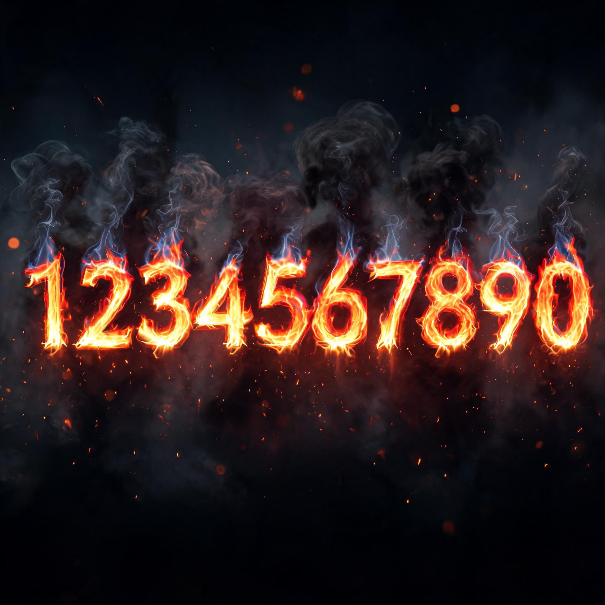 "1234567890" — Fire Smoke | AI Text Effect Generator