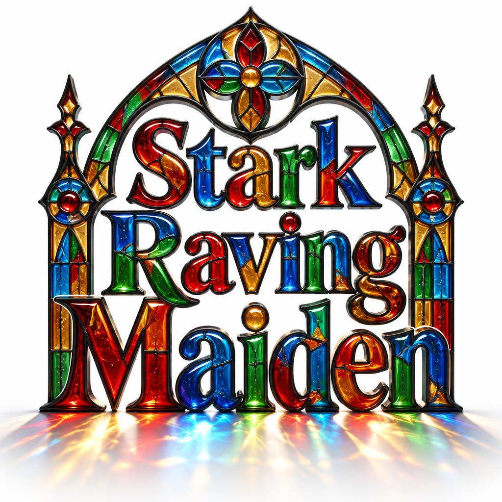 "Stark Raving Maiden" — Glass Color text effect