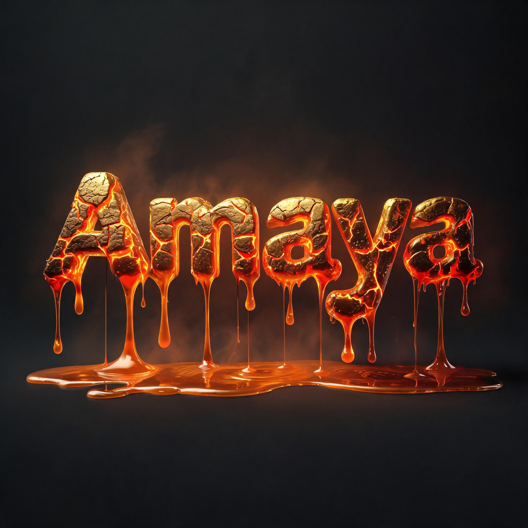 "Amaya" — Drip Font Melting | AI Text Effect Generator
