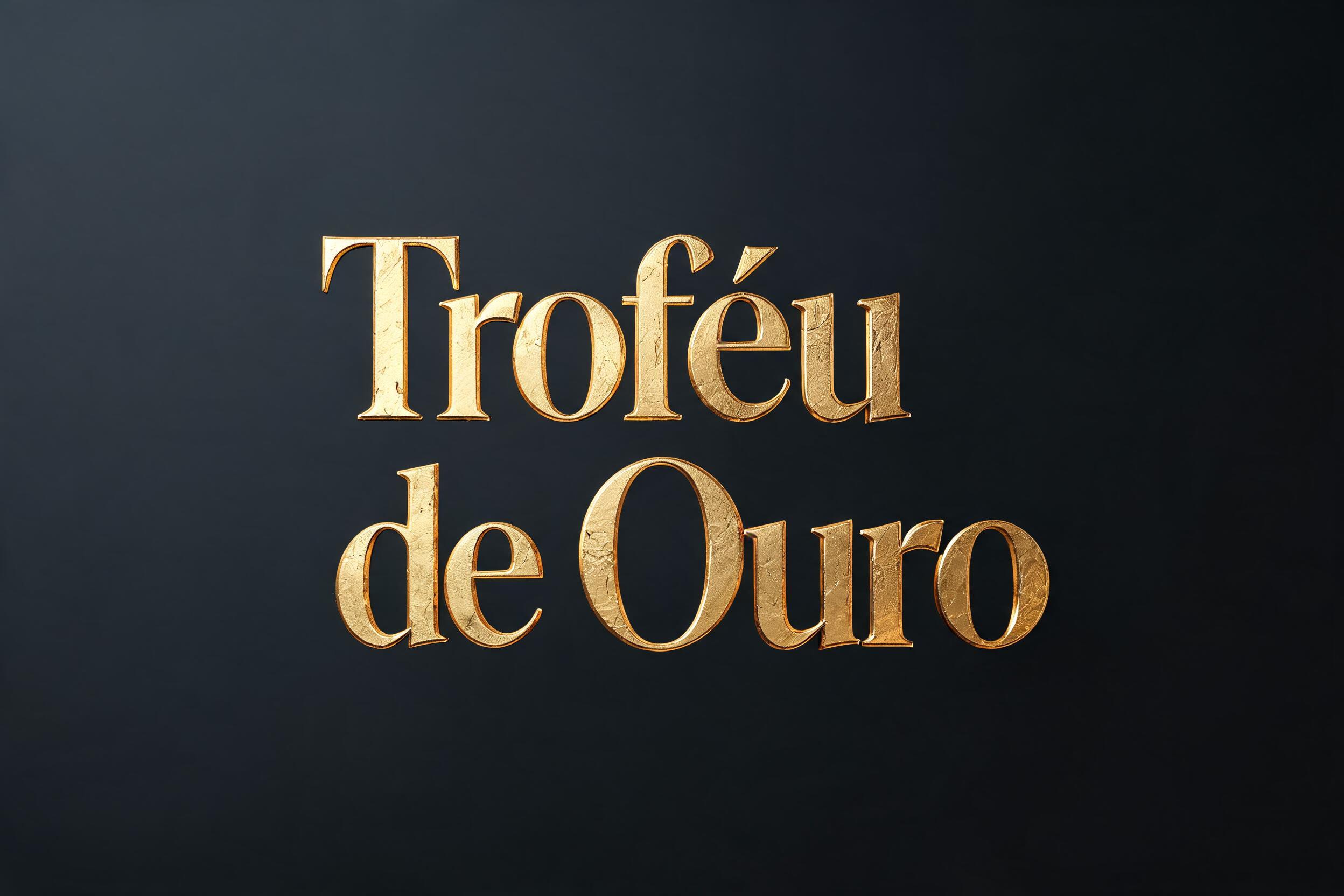 "Troféu de Ouro" — Metallic | AI Text Effect Generator