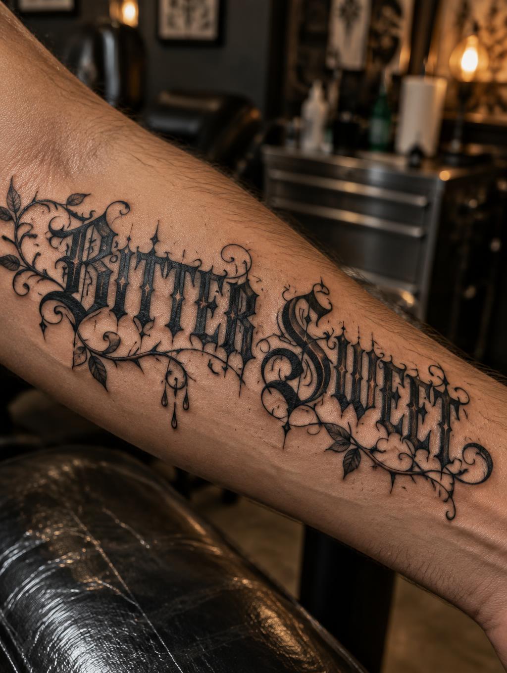 "BITTER SWEET" — Tattoo | AI Text Effect Generator