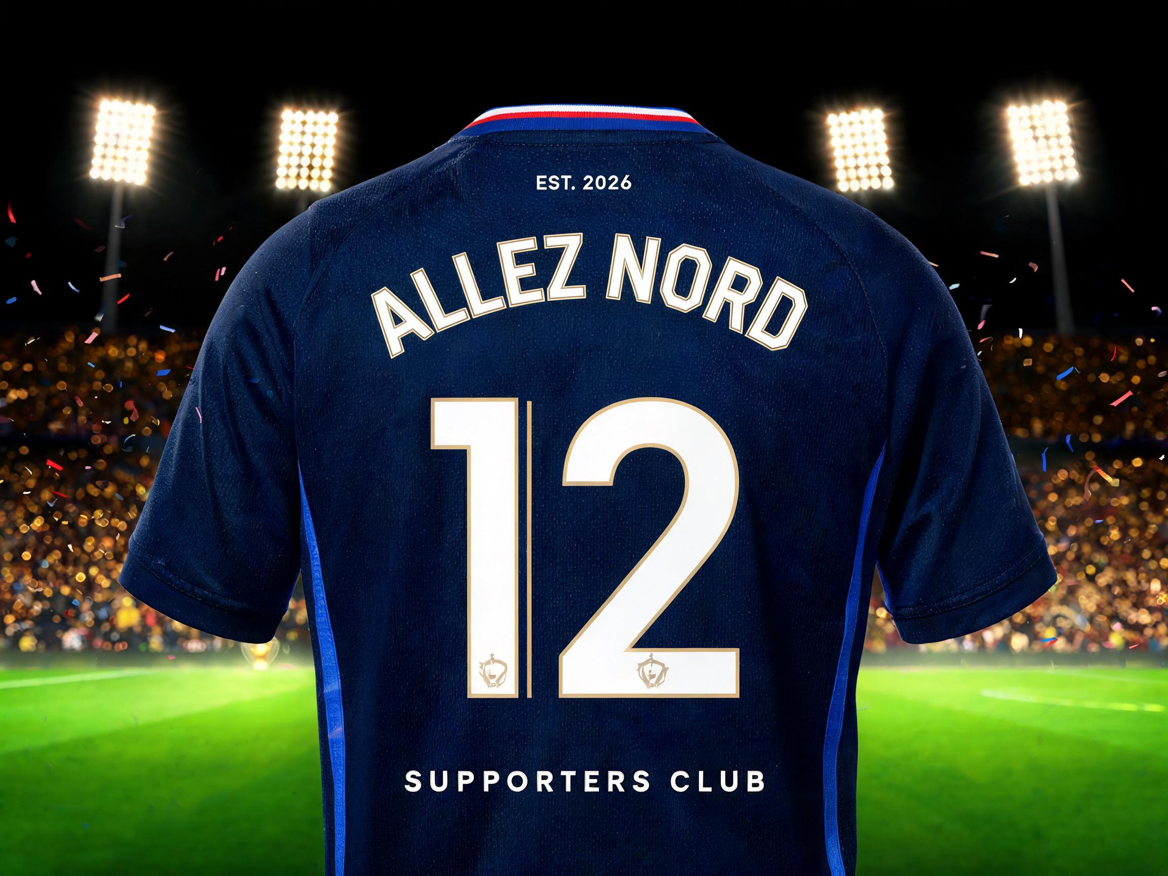 "ALLEZ NORD
12
SUPPORTERS CLUB
EST. 2026" — Sports Football | AI Text Effect Generator