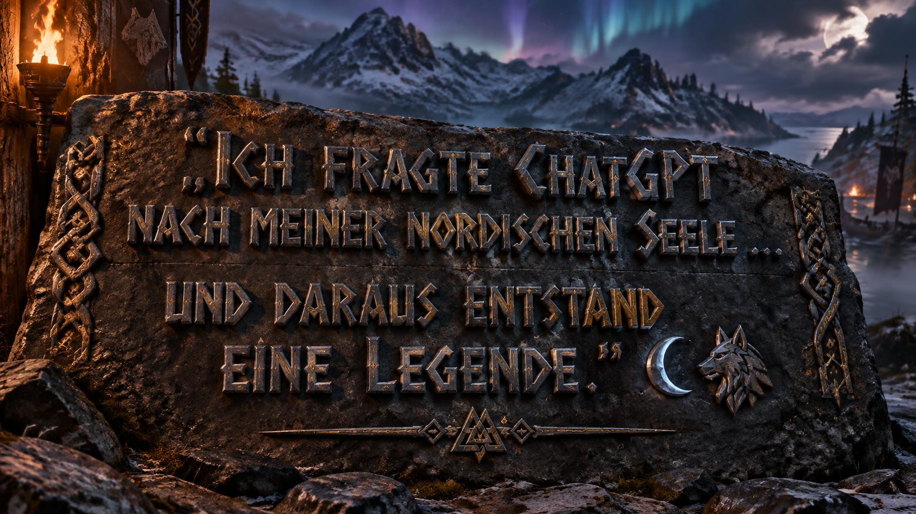 "„Ich fragte ChatGPT nach meiner nordischen Seele … und daraus entstand eine Legende.“ 🌙🐺" — Viking | AI Text Effect Generator