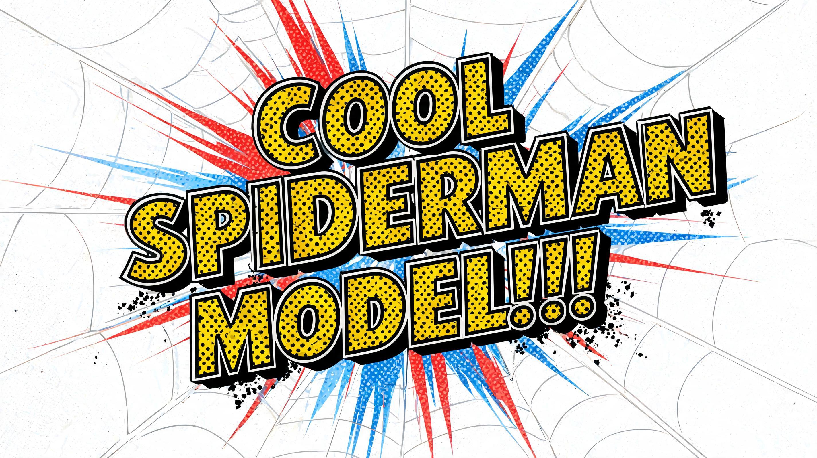 "Cool spiderman model!!!" — Comic Book | AI Text Effect Generator