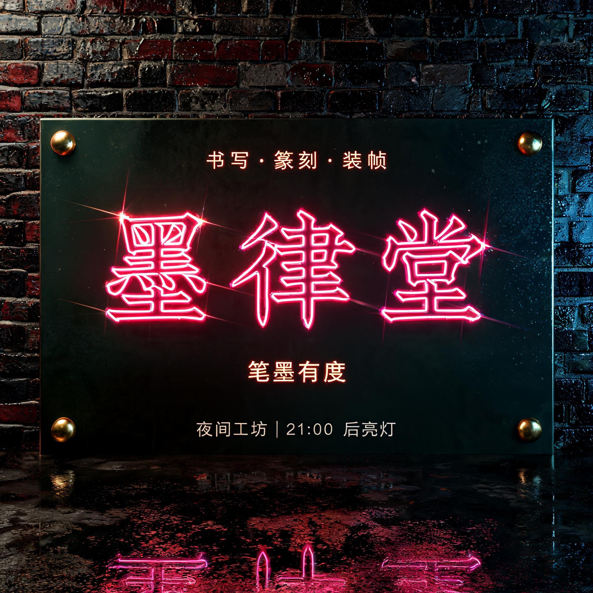 "墨律堂" — Neon Sign | AI Text Effect Generator