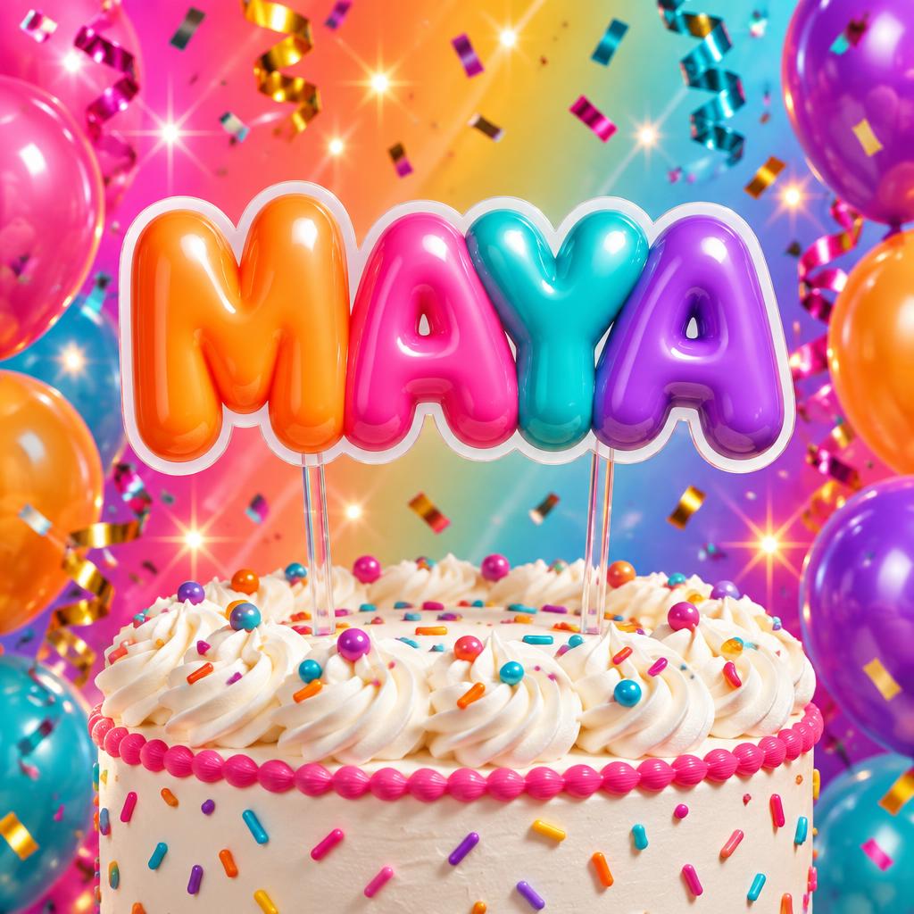 "MAYA" — Birthday | AI Text Effect Generator