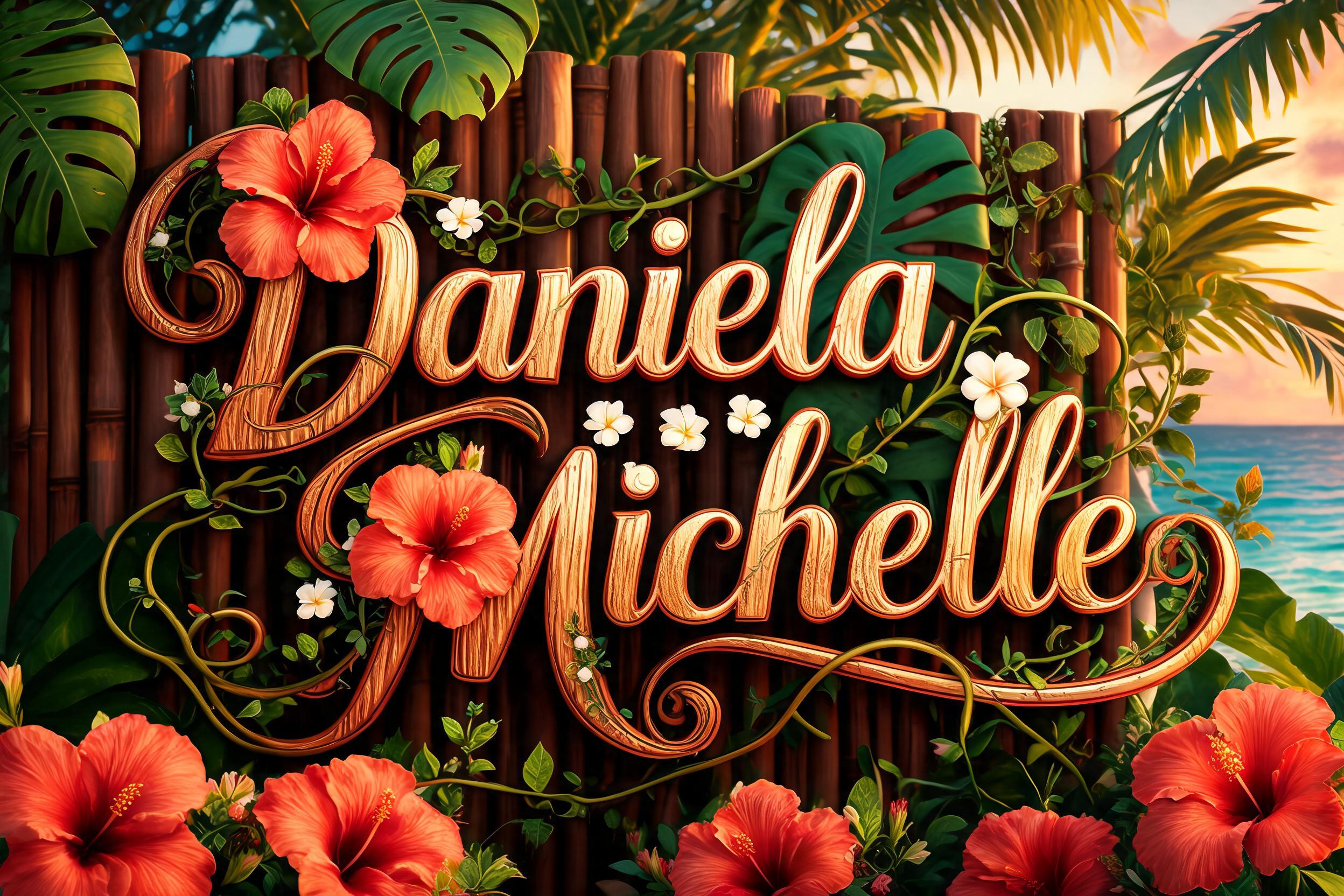 "Daniela Michelle" — Hawaiian | AI Text Effect Generator