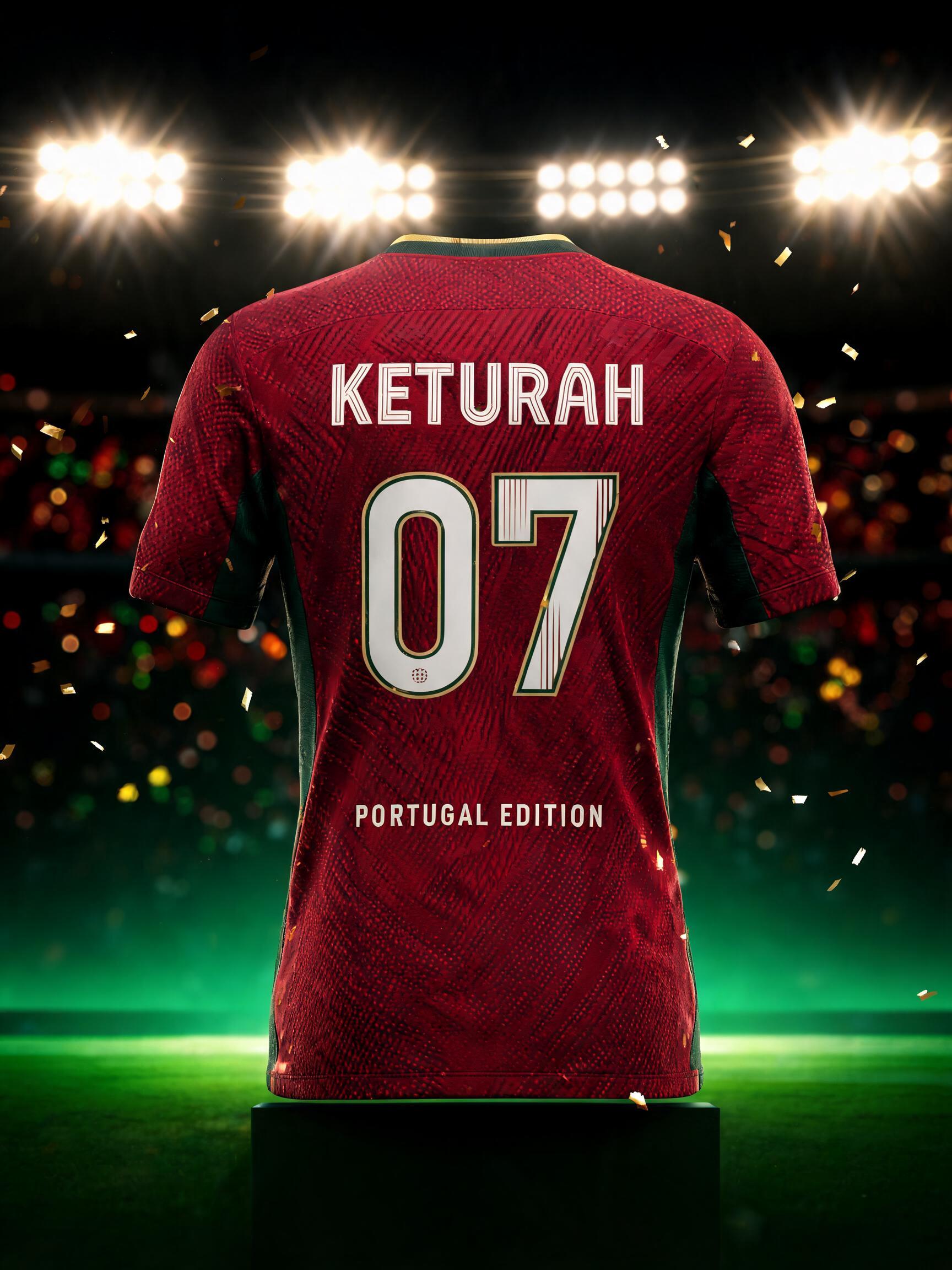 "KETURAH
07
PORTUGAL EDITION" — Sports Football | AI Text Effect Generator