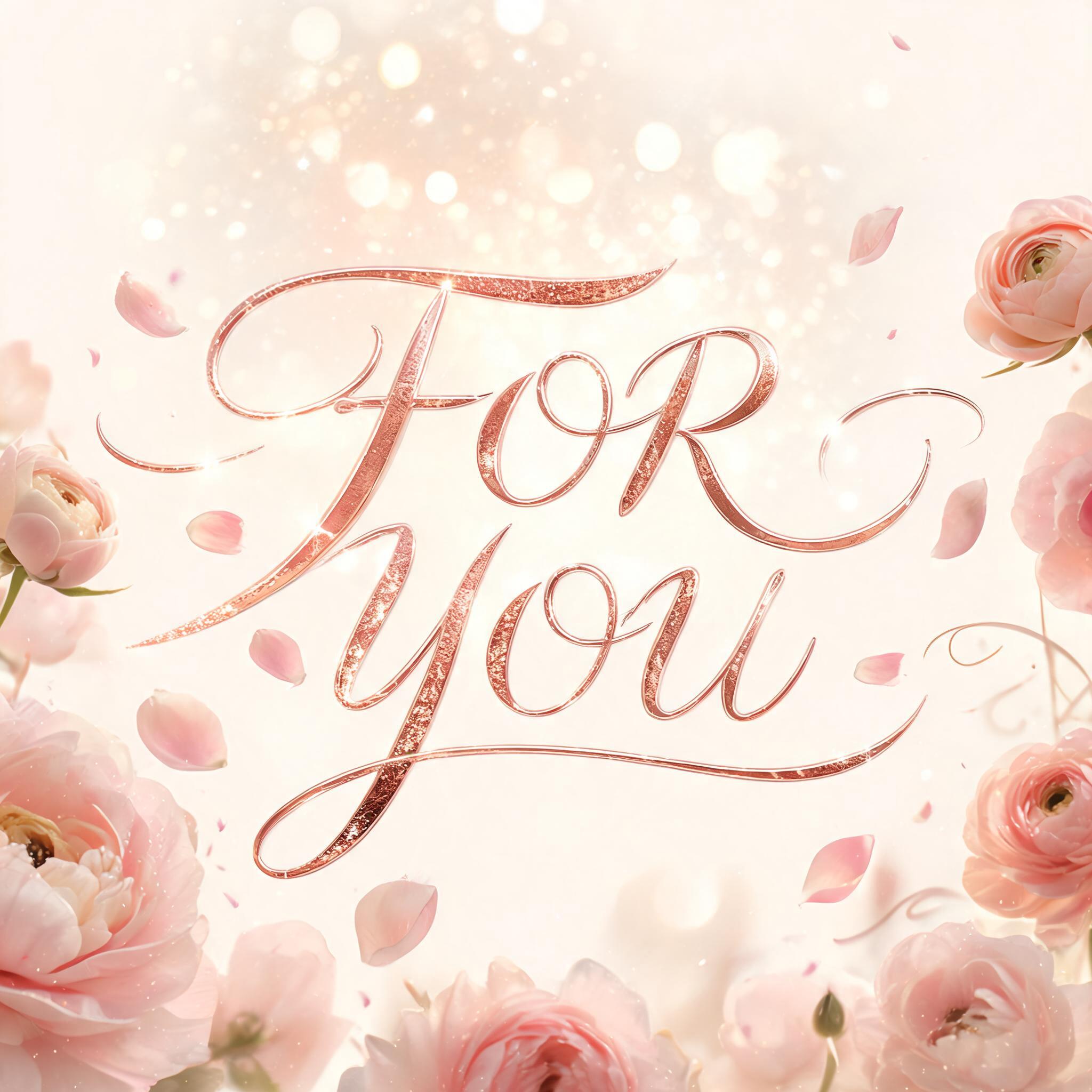 "FOR YOU" — Romantic Her text effect