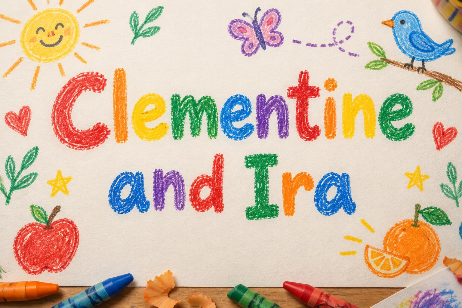 "Clementine and Ira" —  text effect