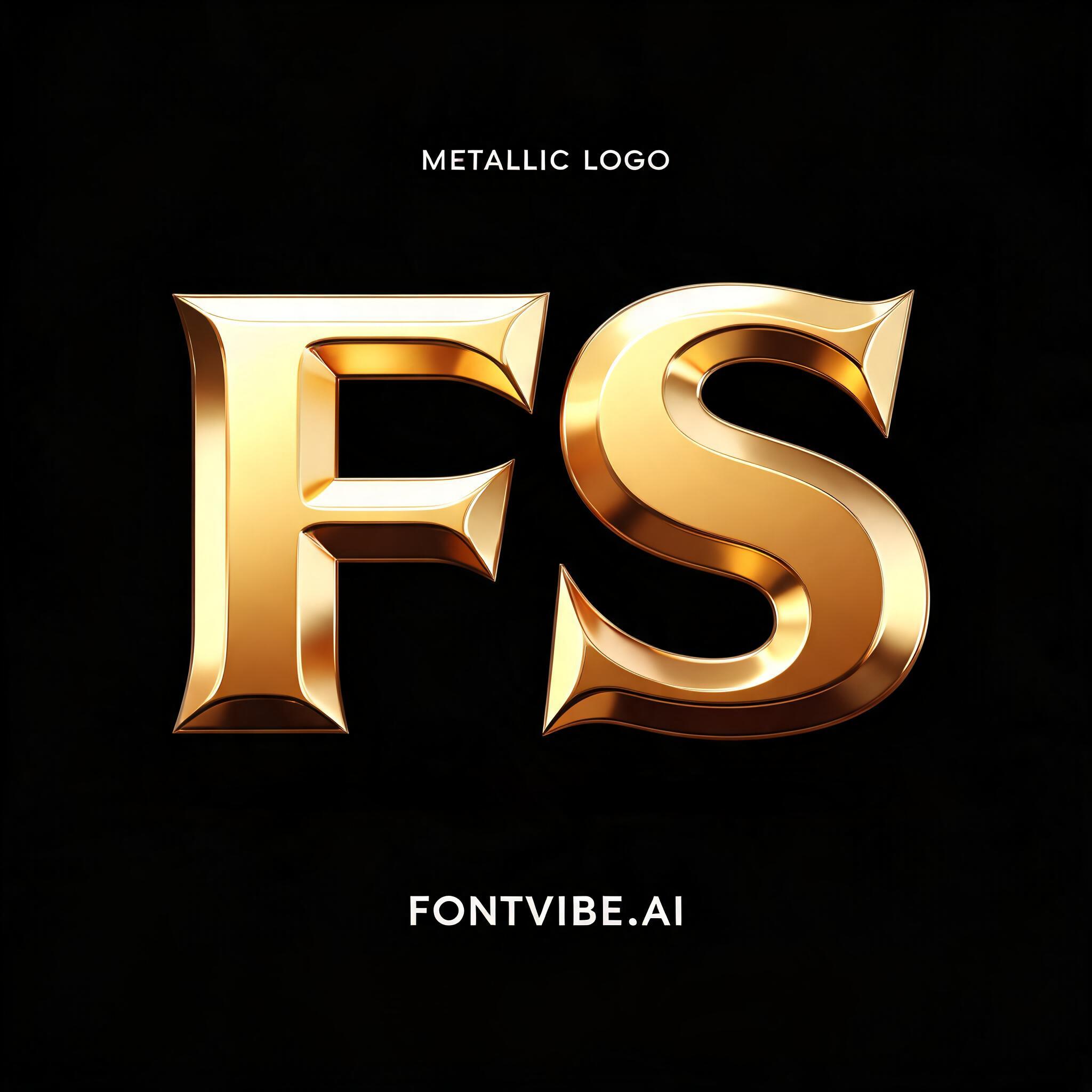 "FS" — Metallic | AI Text Effect Generator