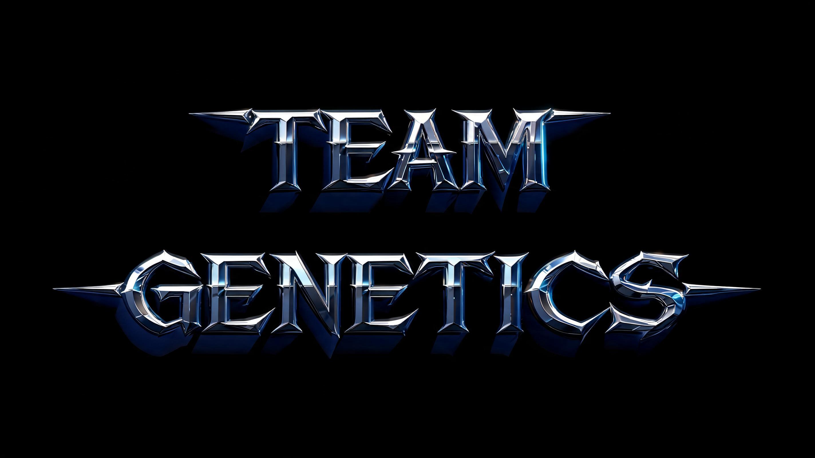 "TEAM
GENETICS" — Chrome Metal 3d | AI Text Effect Generator