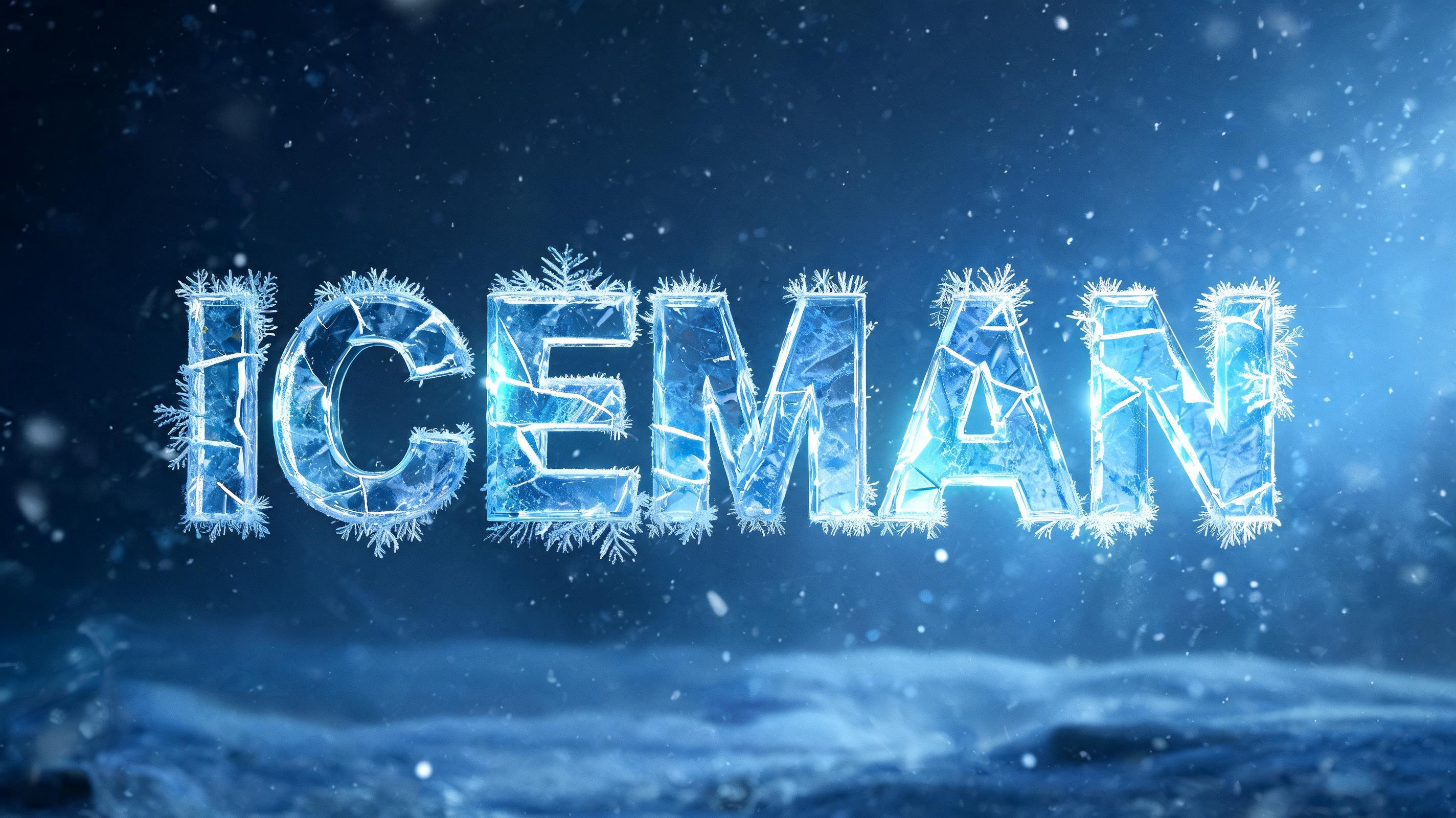 "Iceman" — Ice Crystal text effect