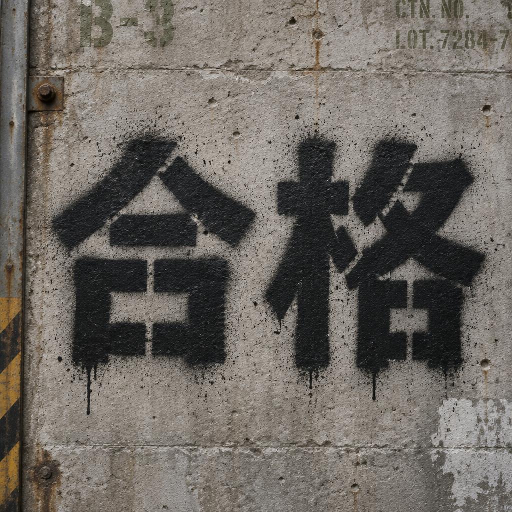 "合格" — Stencil | AI Text Effect Generator