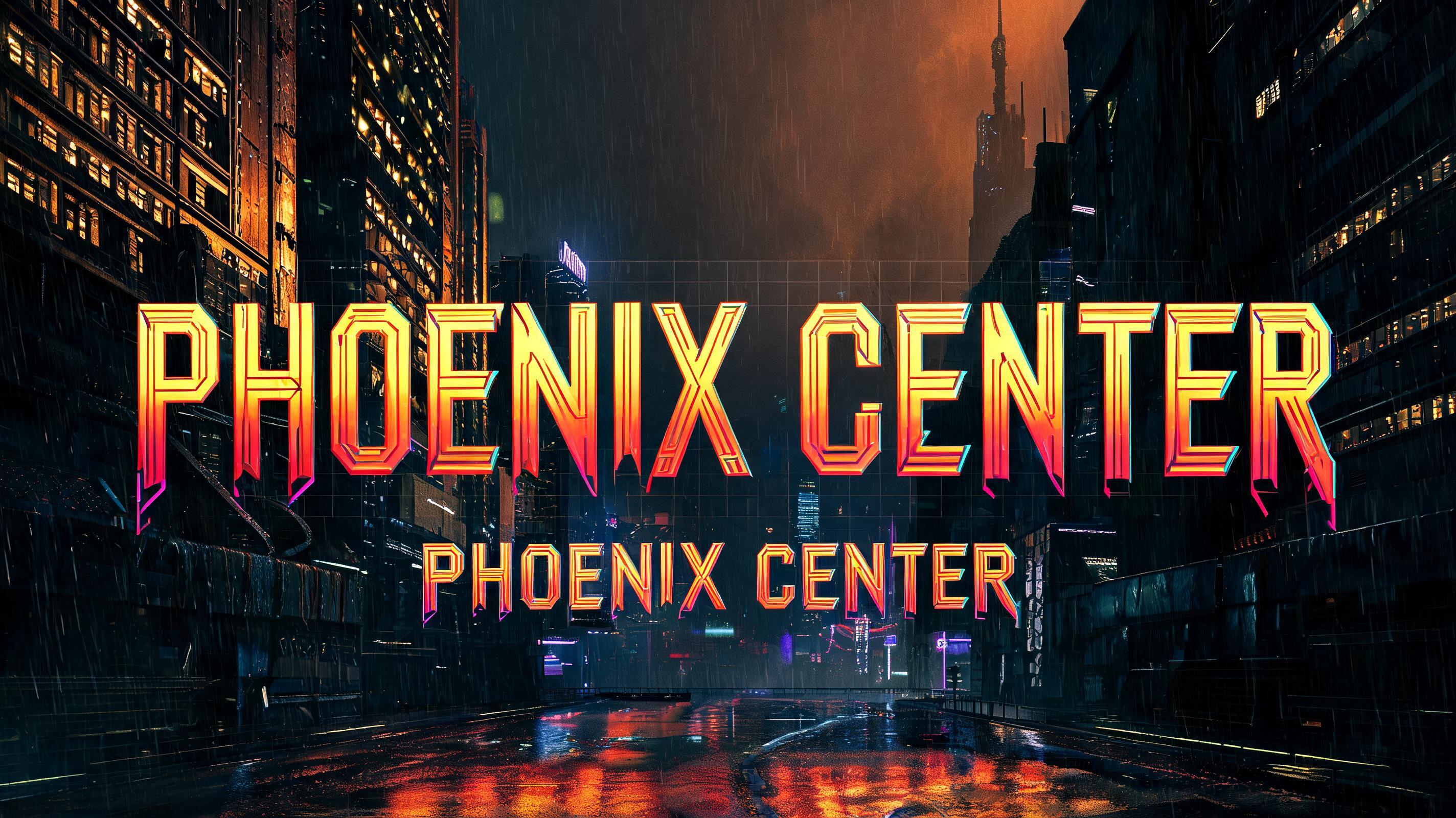 "phoenix center" — Cyberpunk 2077 | AI Text Effect Generator