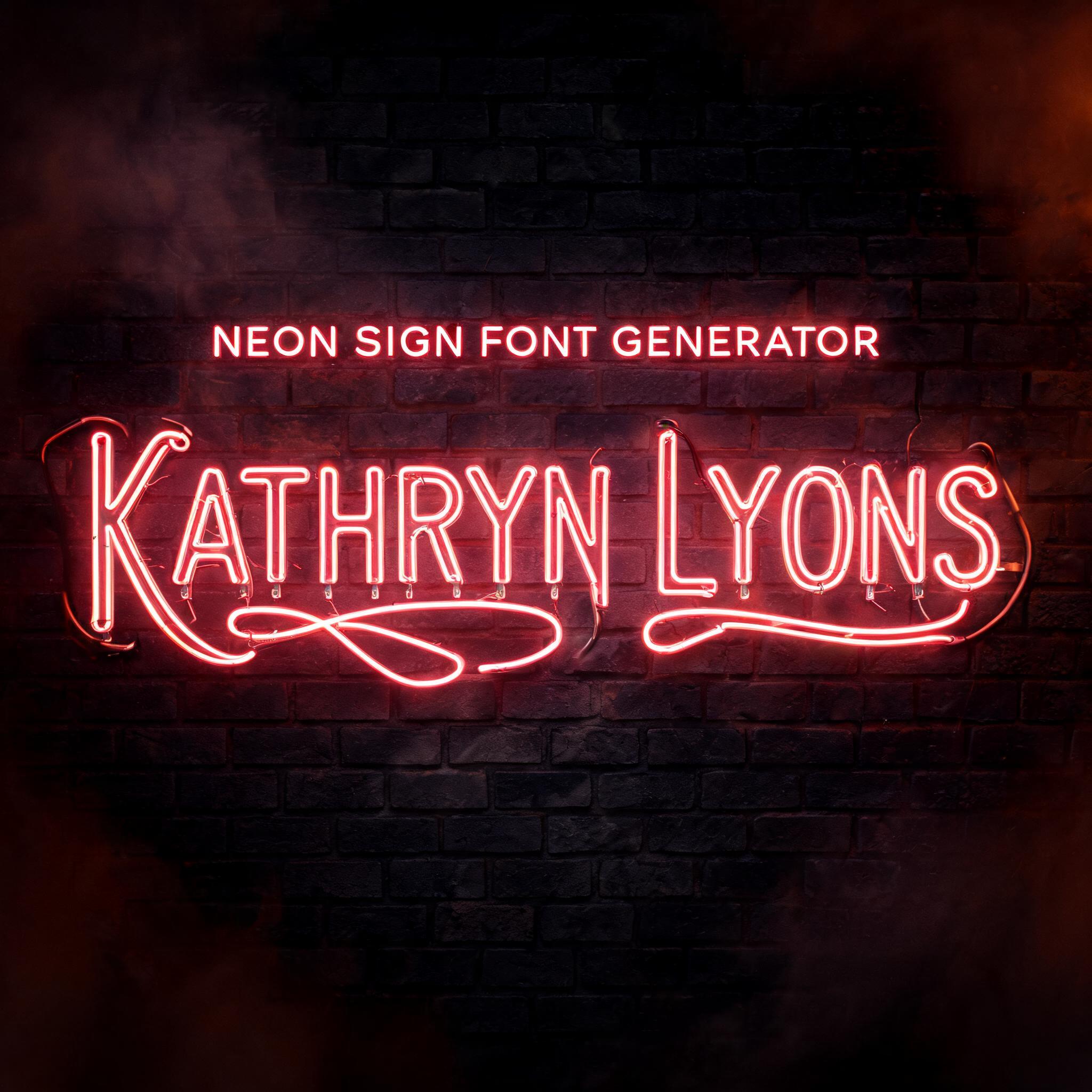 "KATHRYN LYONS" — Neon Sign | AI Text Effect Generator