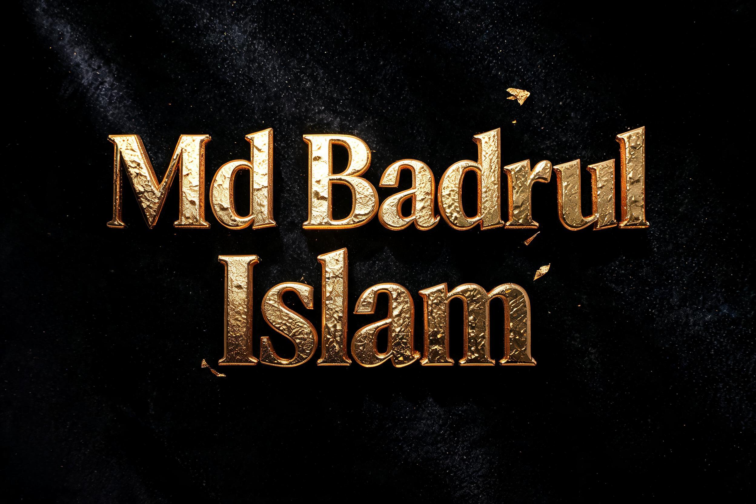 "Md Badrul Islam" — Luxury Gold | AI Text Effect Generator