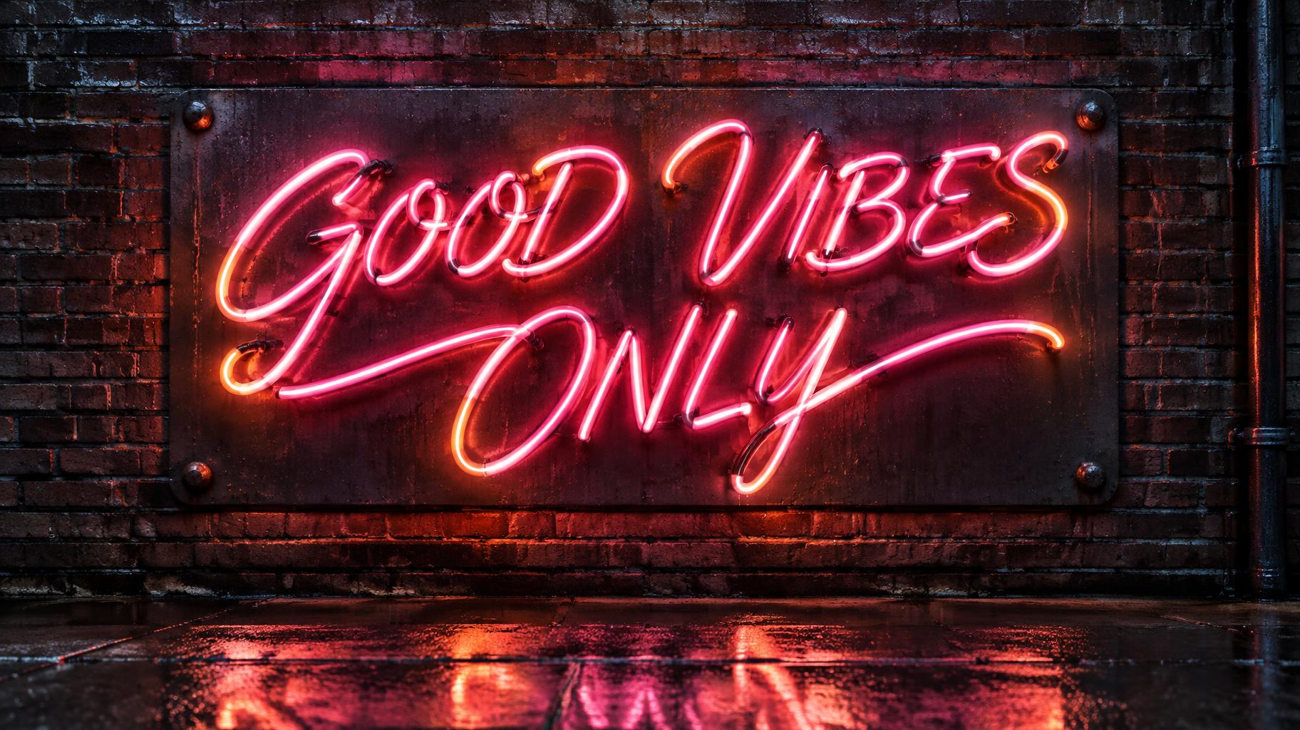 "GOOD VIBES
ONLY" — Neon Sign | AI Text Effect Generator
