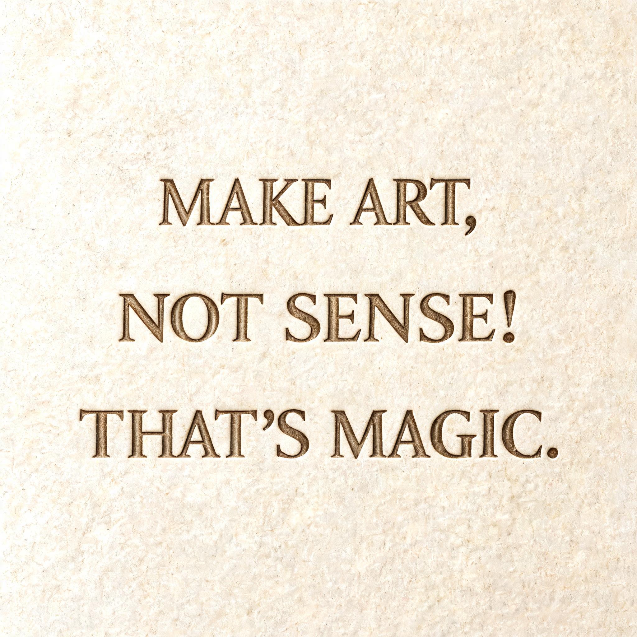 "Make art, not sense! That's magic." — Emboss | AI Text Effect Generator