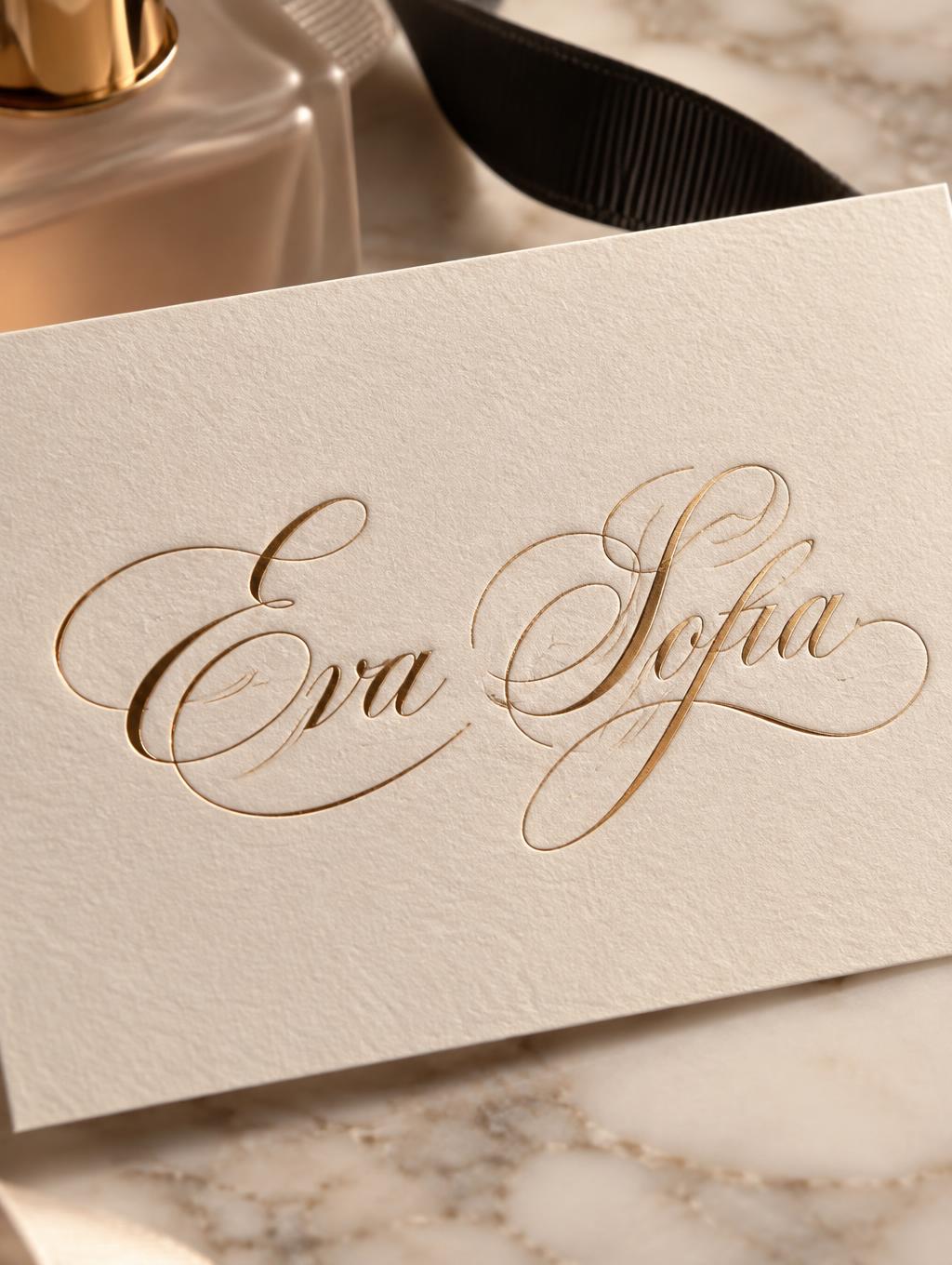 "Eva Sofia" — Elegant Script text effect