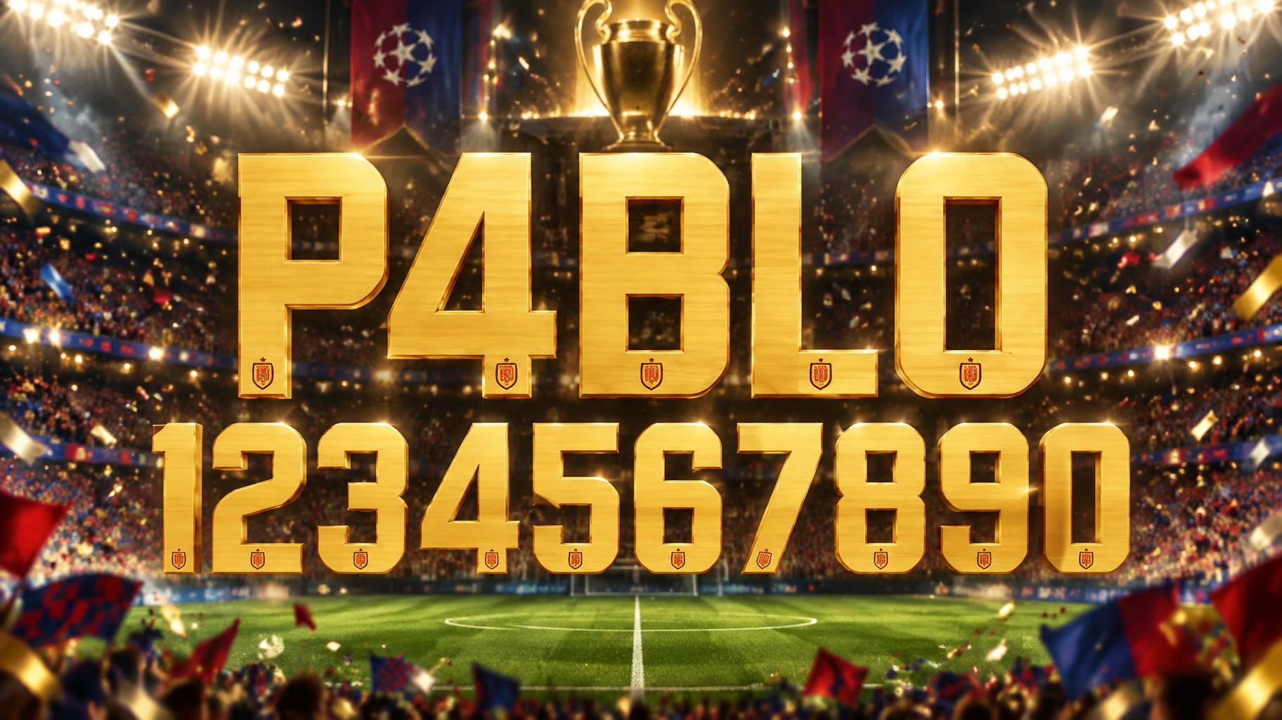 "PABLO 1 2 3 4 5 6 7 8 9 0" — Sports Football | AI Text Effect Generator